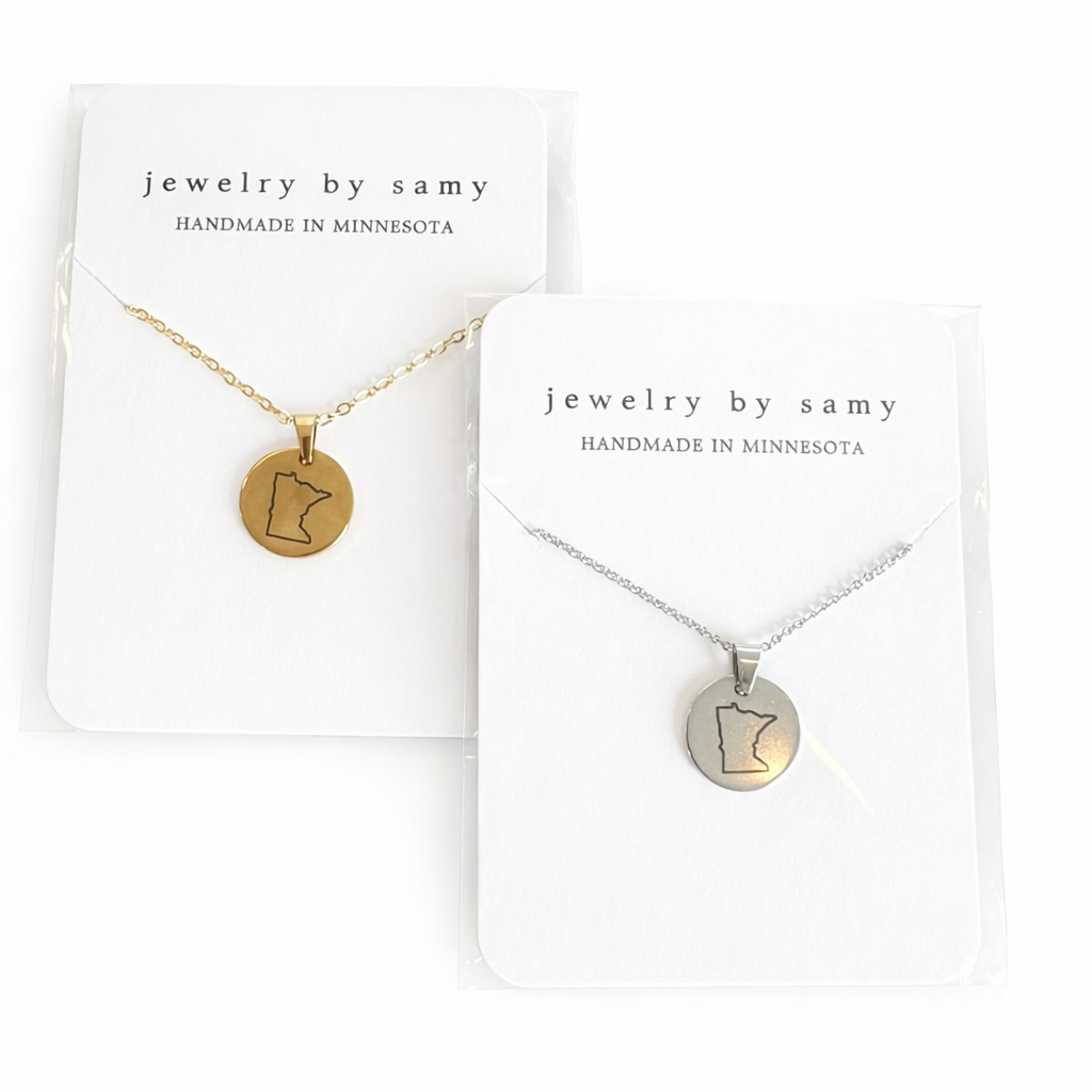 Engraved Minnesota Outline Necklace