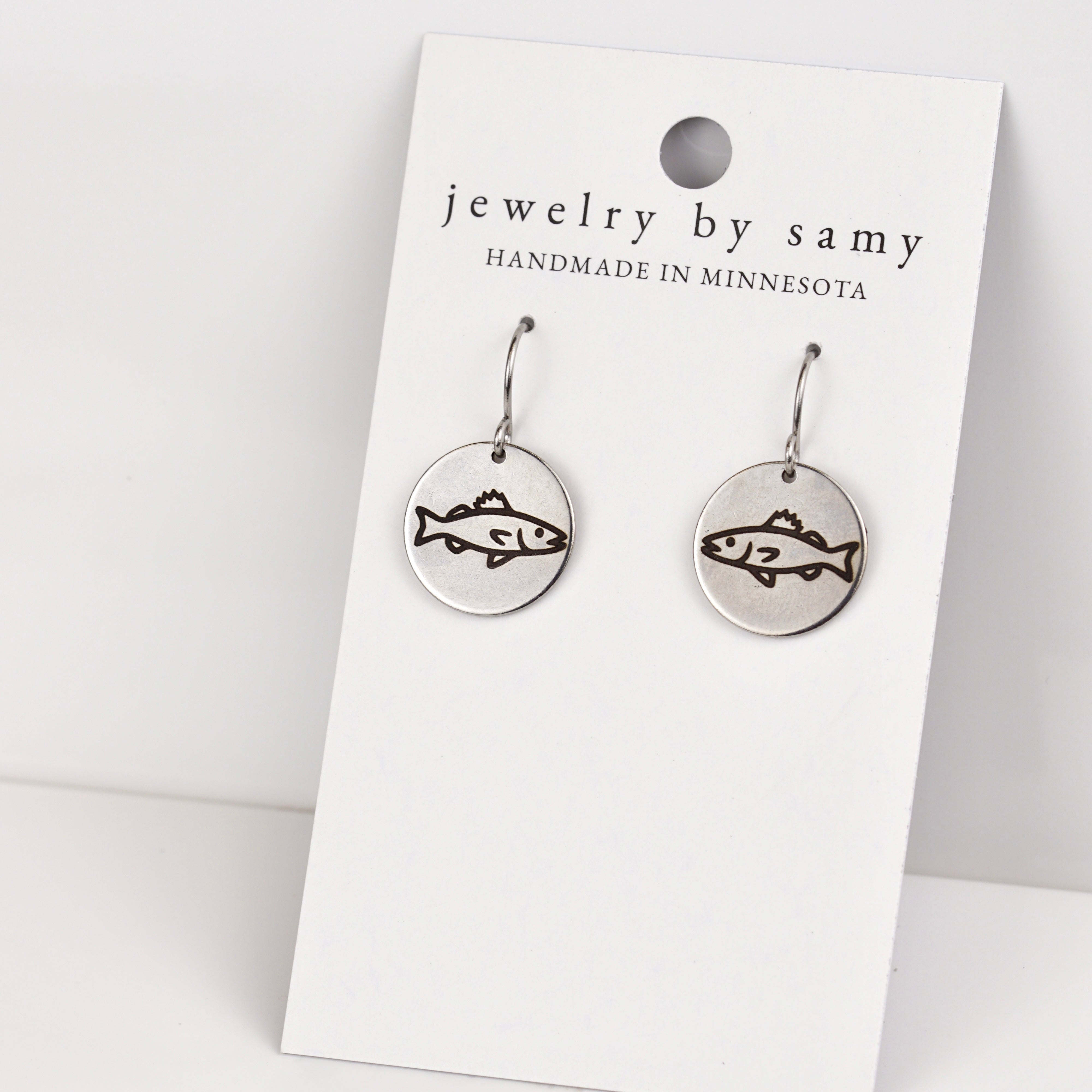 Engraved Fish Earrings