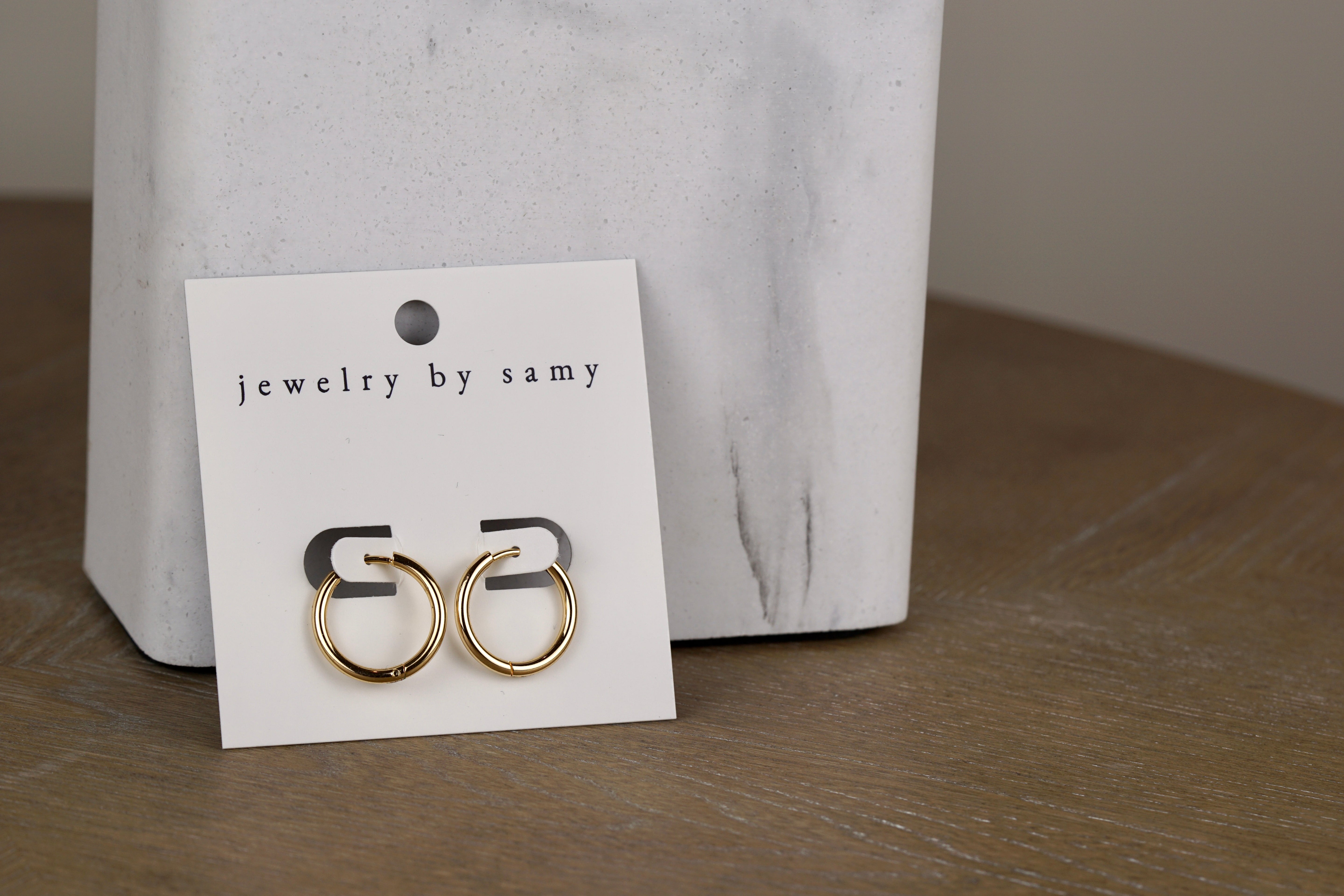Gold Round Huggie Hoops