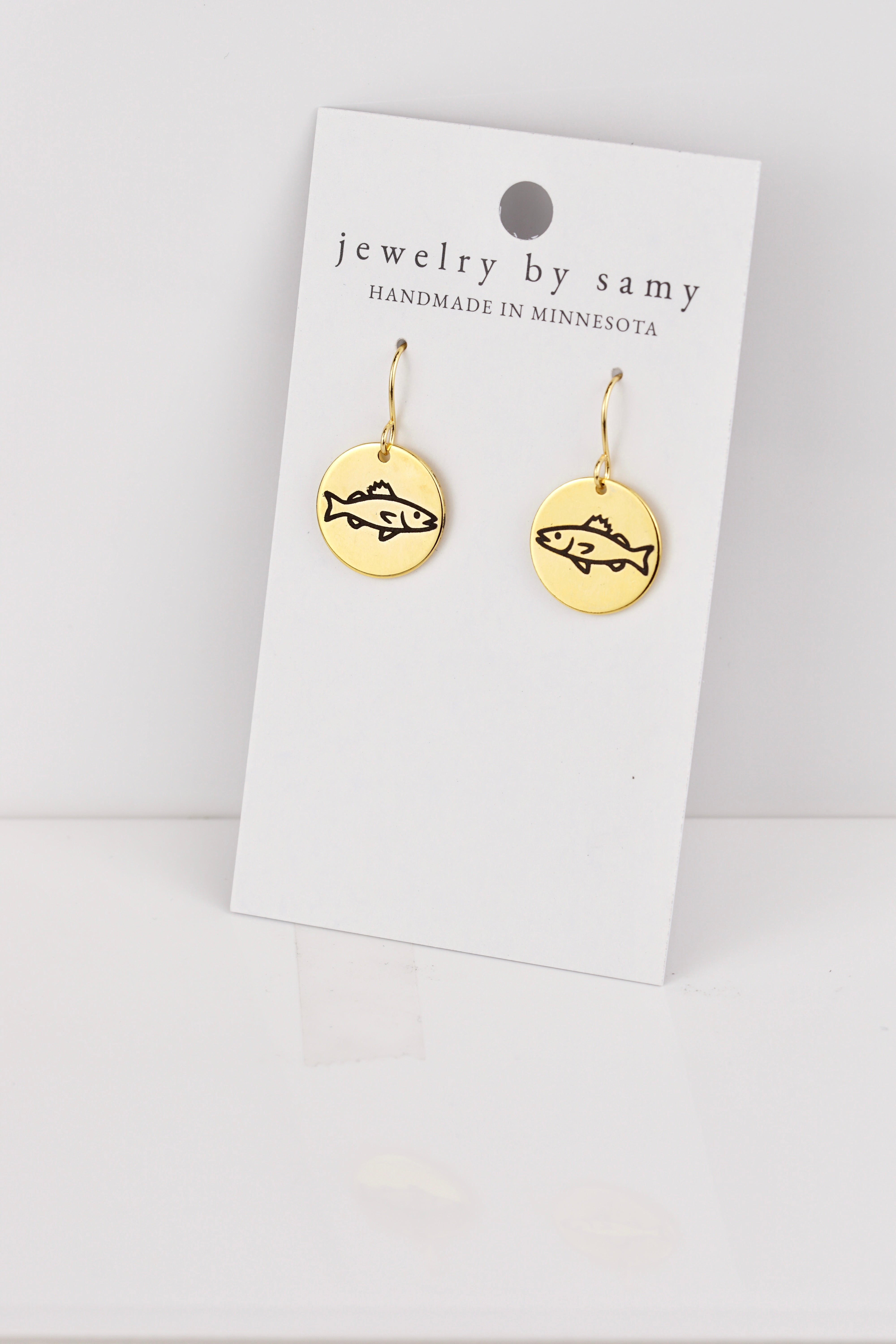 Engraved Fish Earrings