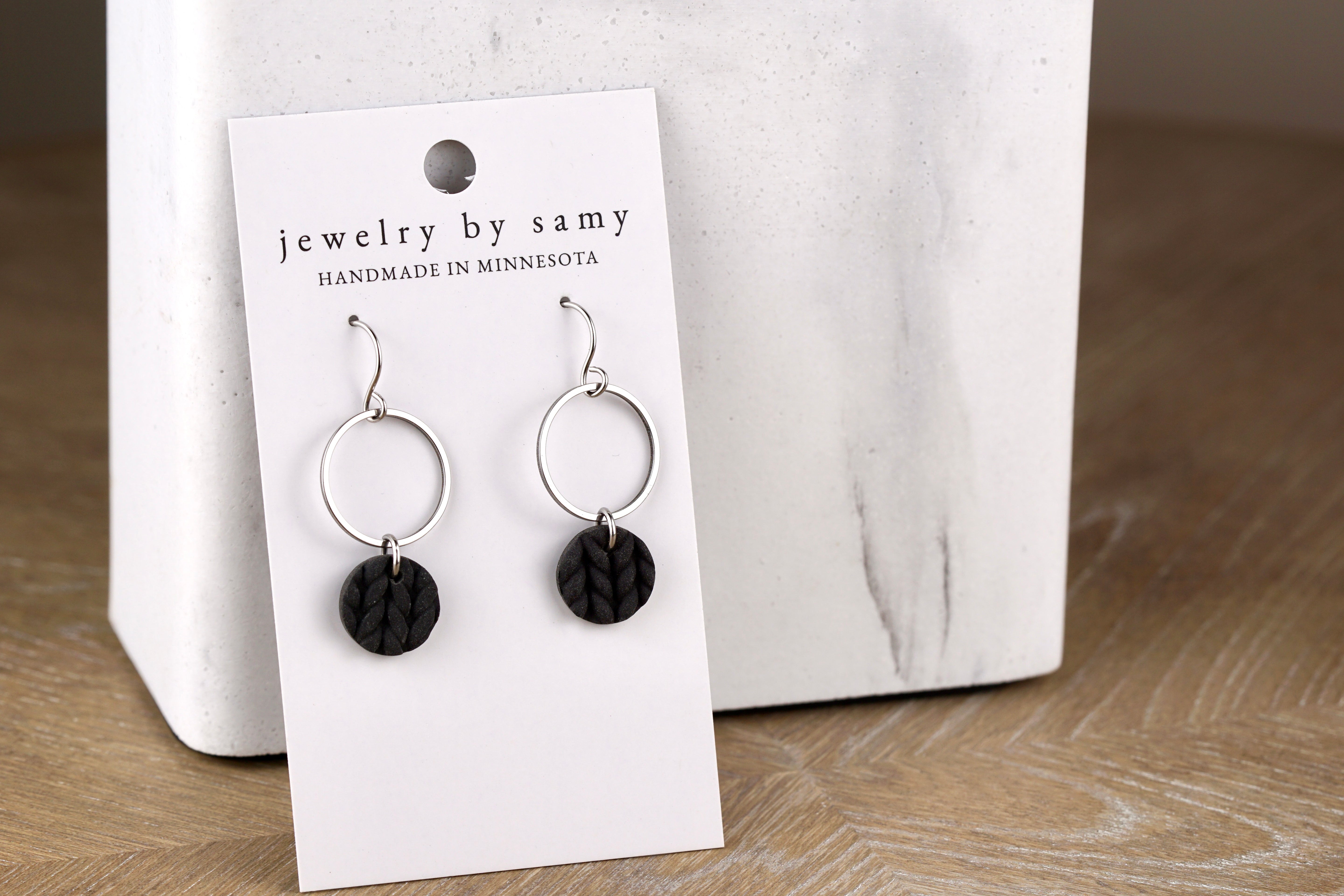 Clay Knit Drop Earrings