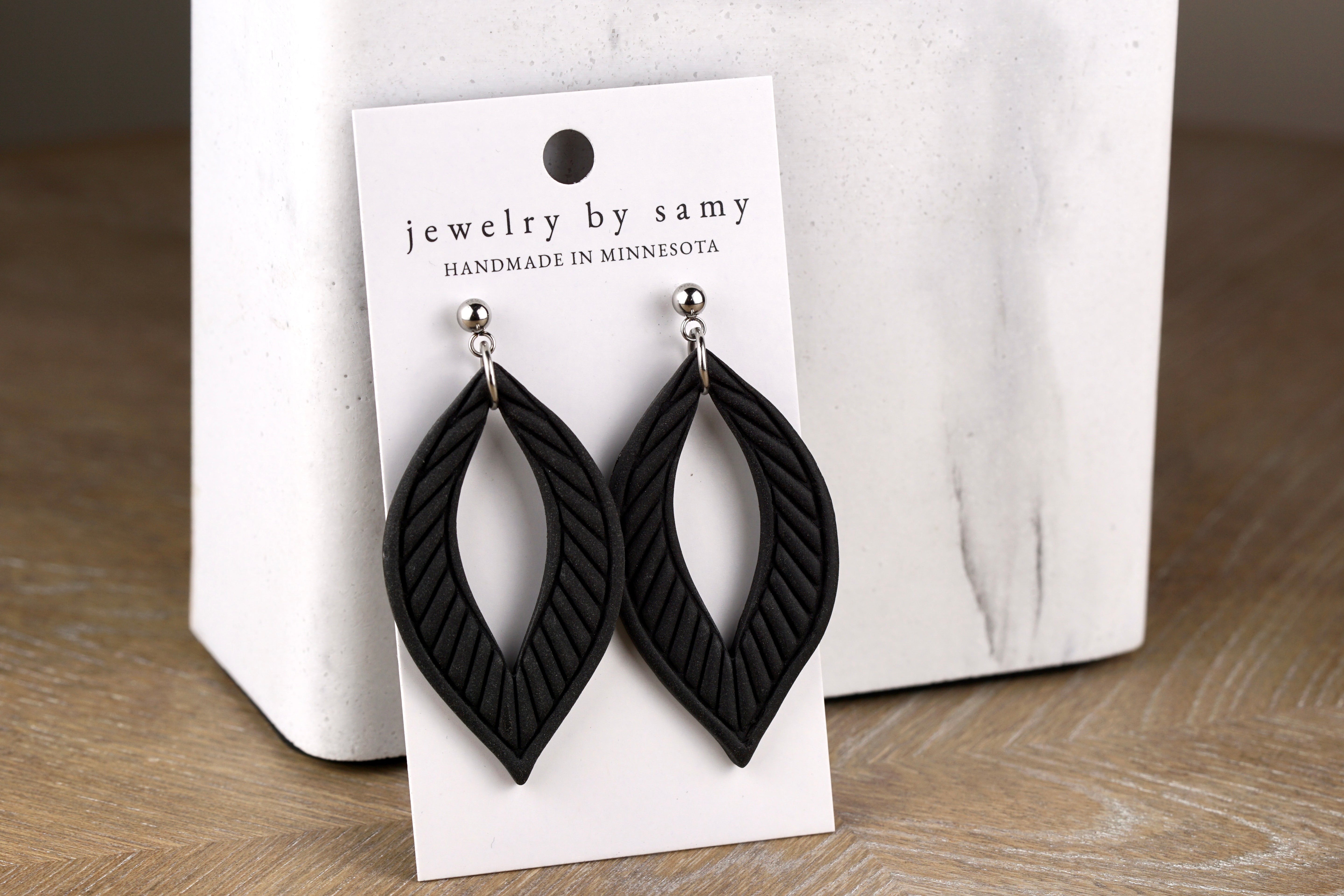 Clay Leaf Design Earrings