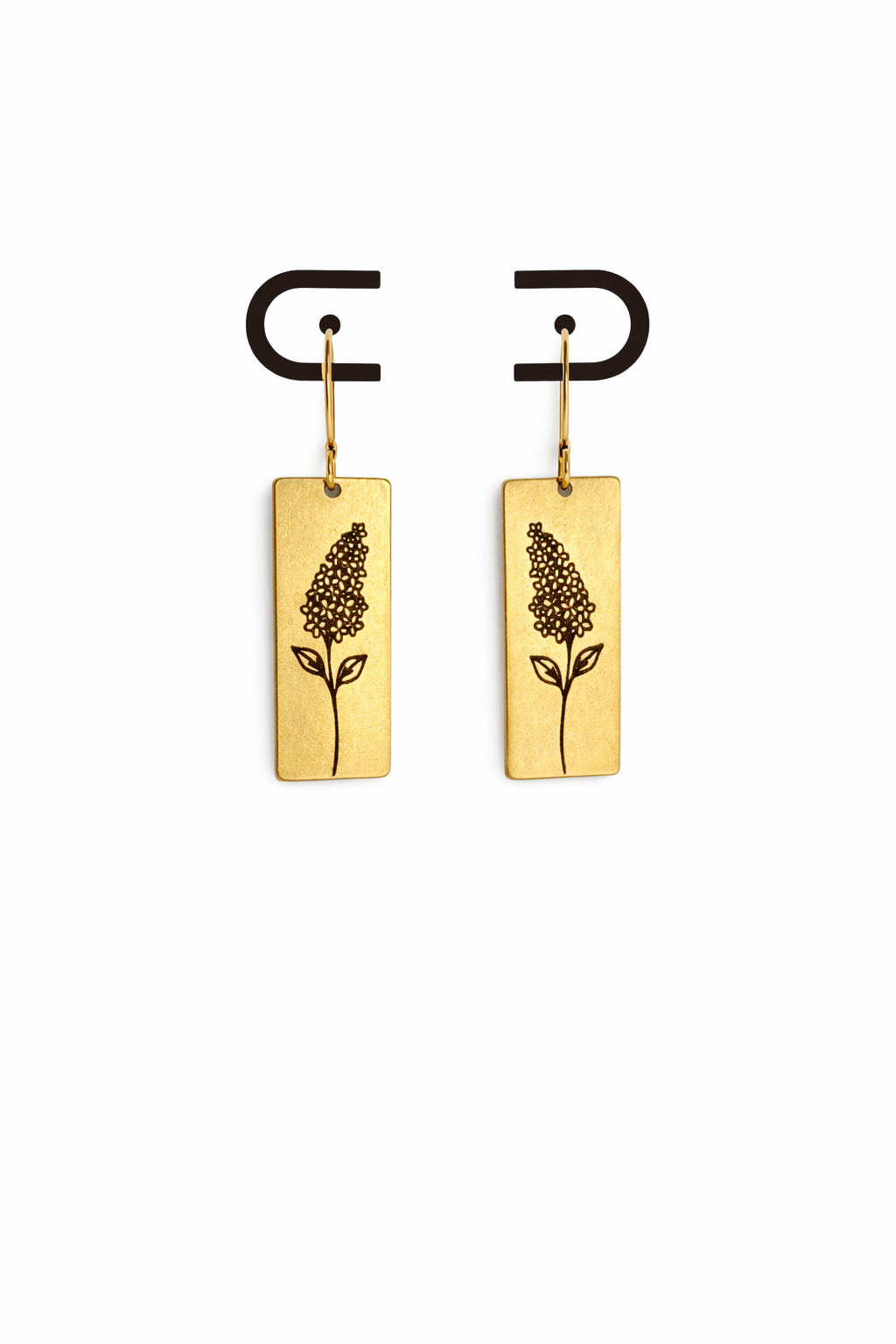 Engraved Lilac Earrings