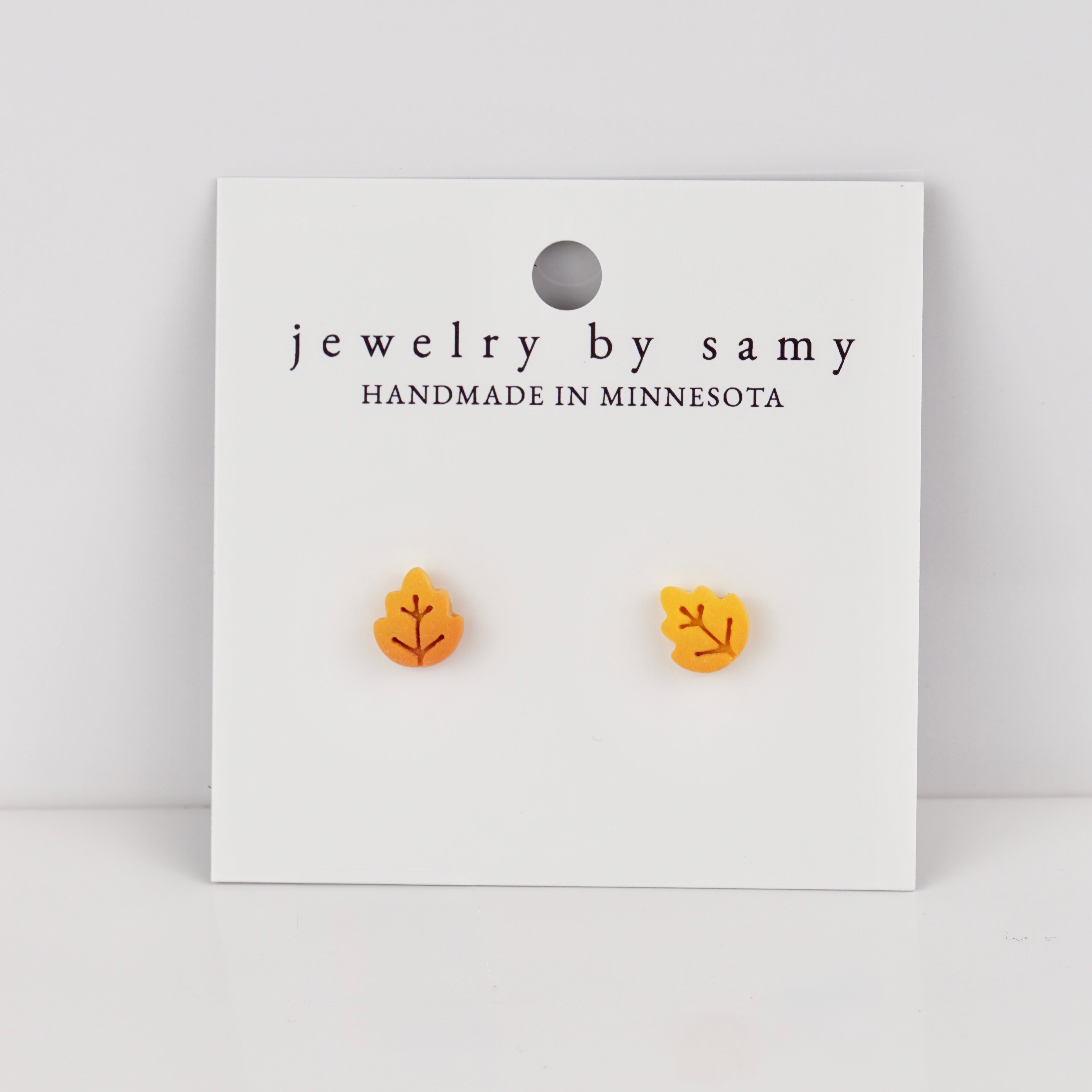 Ombré Fall Leaf Studs