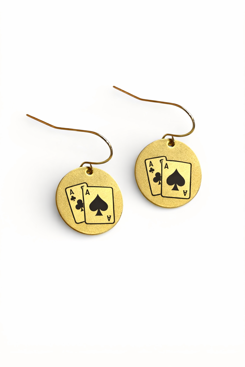 Engraved Playing Card Earrings
