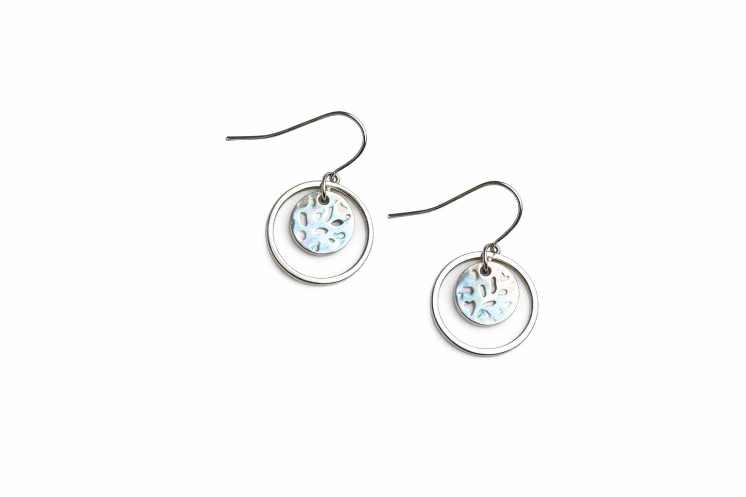 Silver Double Disc Earrings – Minimalist Jewelry