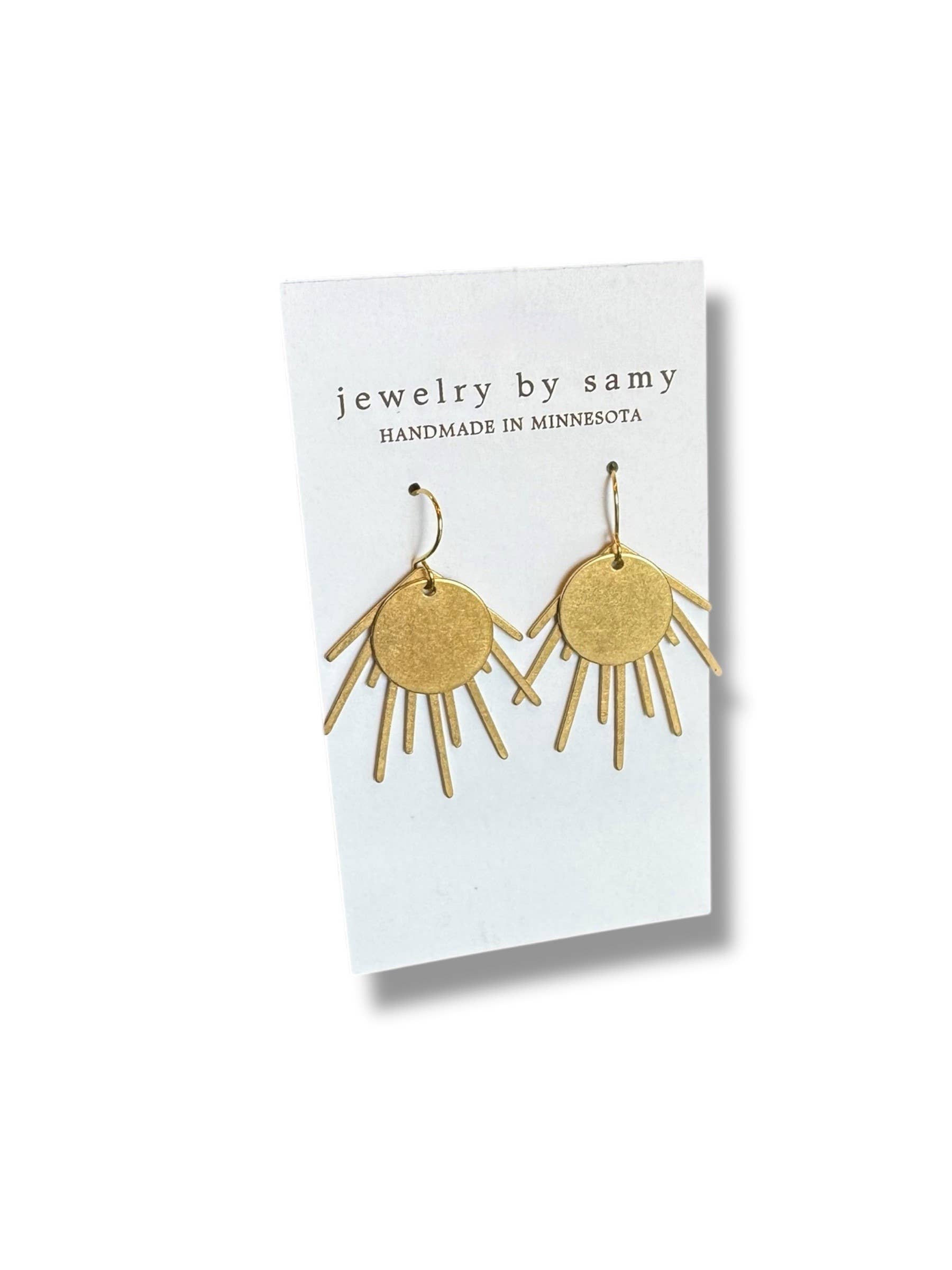 Sunburst Disc Earrings – Gold Statement Jewelry