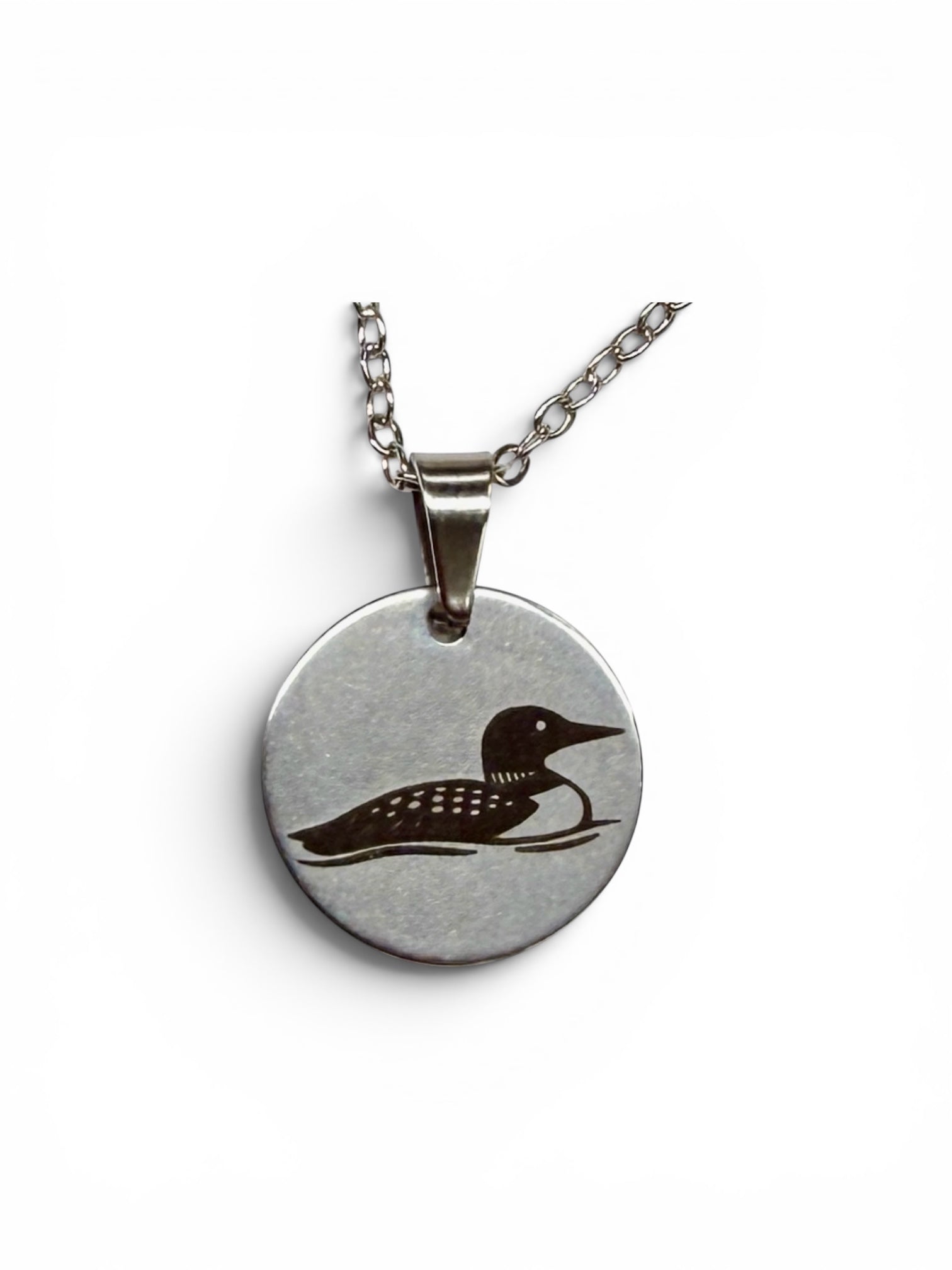 Engraved Loon Necklace
