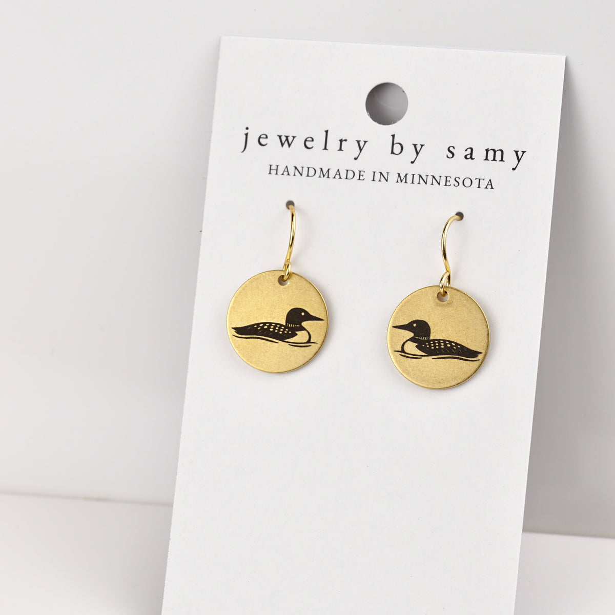 Engraved Loon Earrings