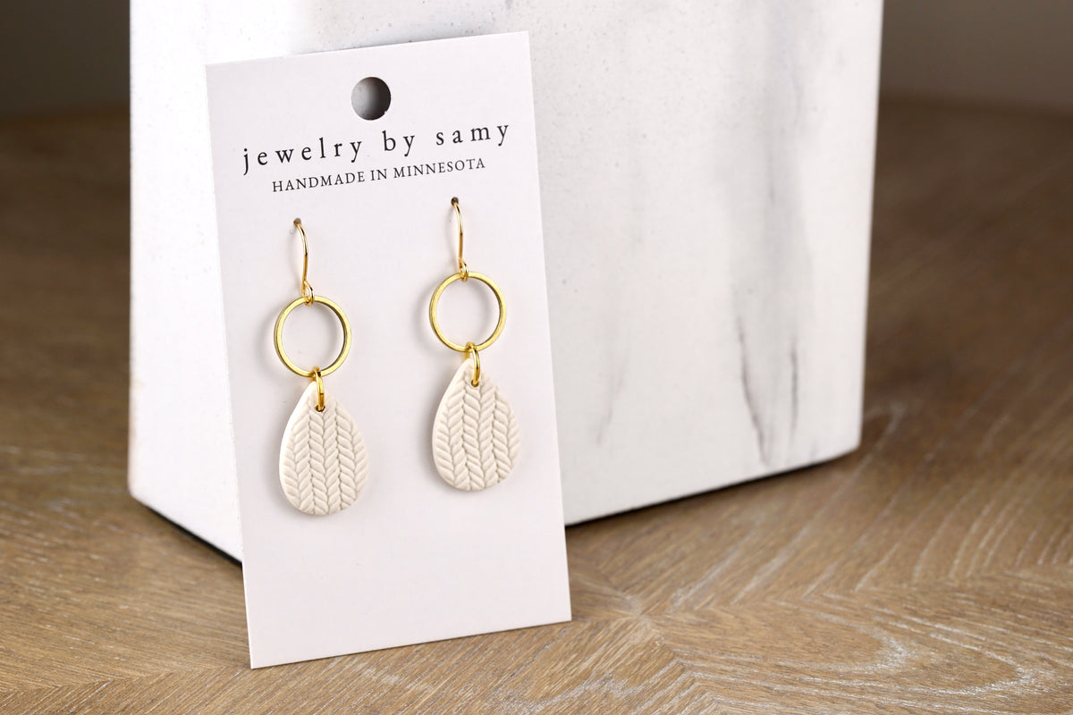 Clay Textured Teardrop Earrings