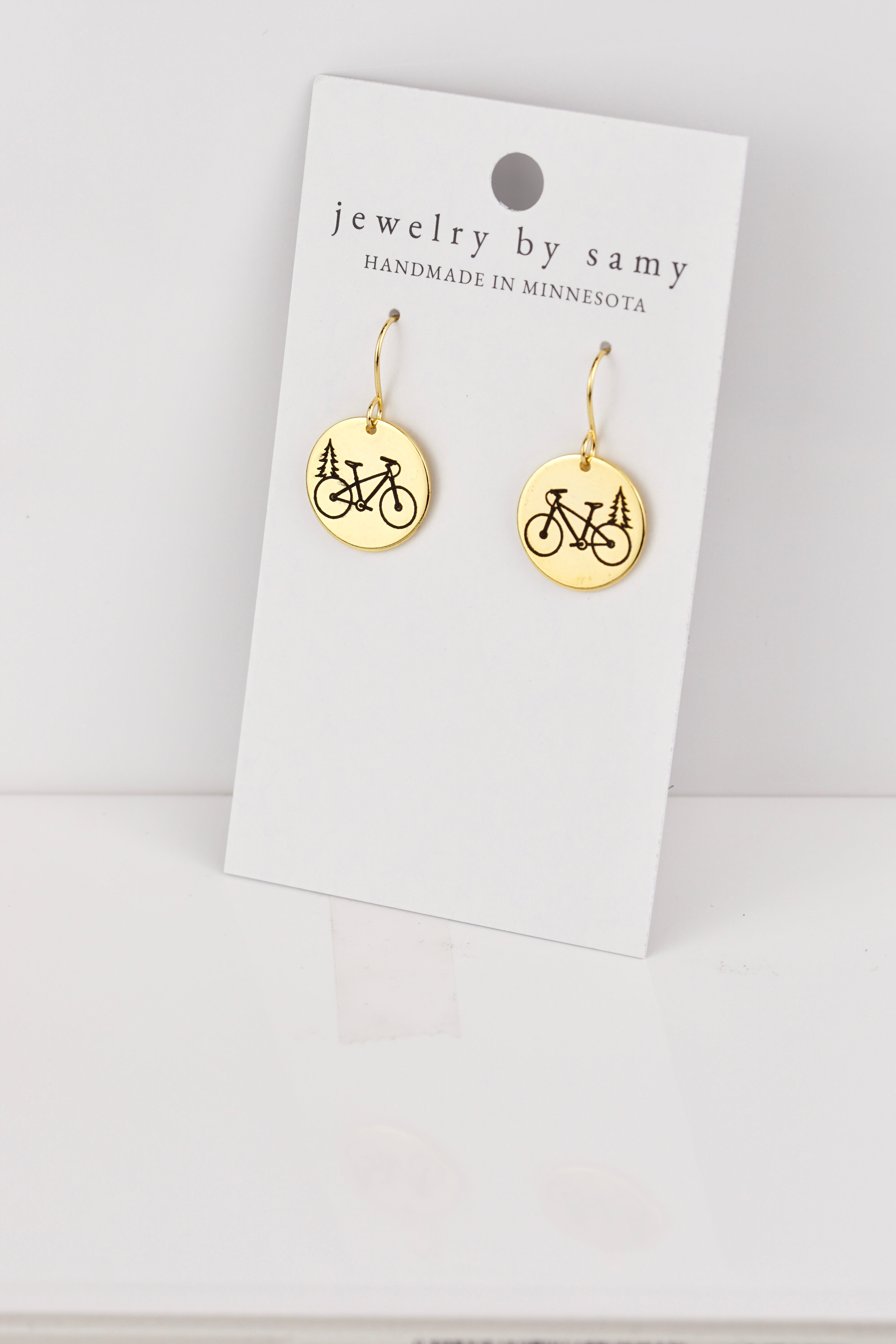 Mountain Bike Pine Earrings