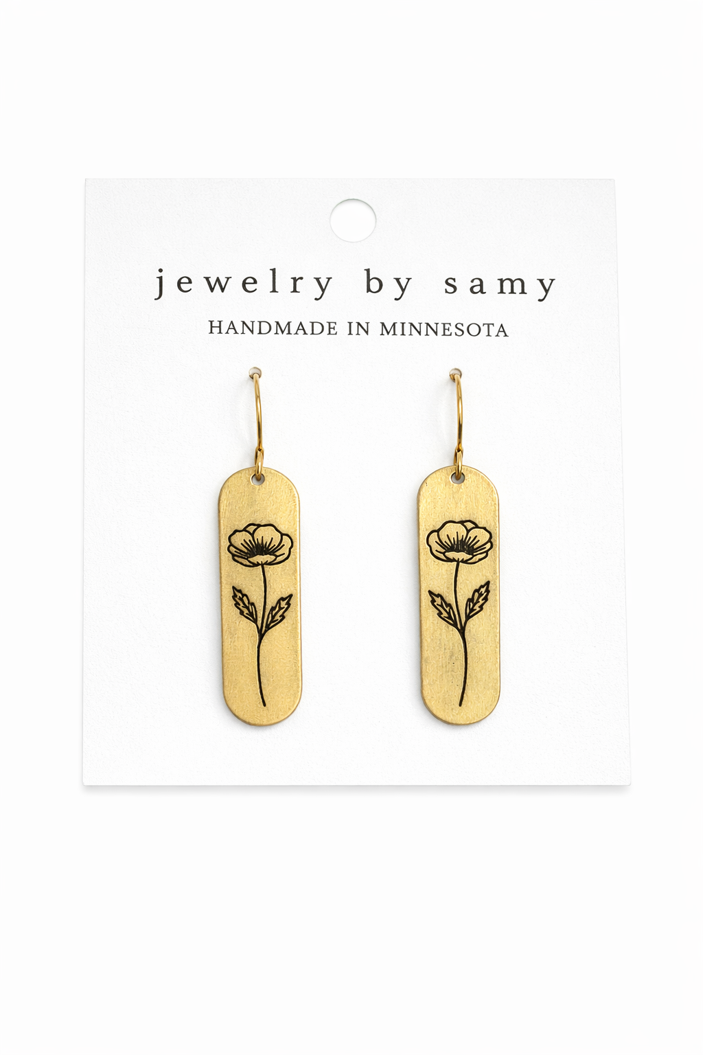 Engraved Poppy Earrings