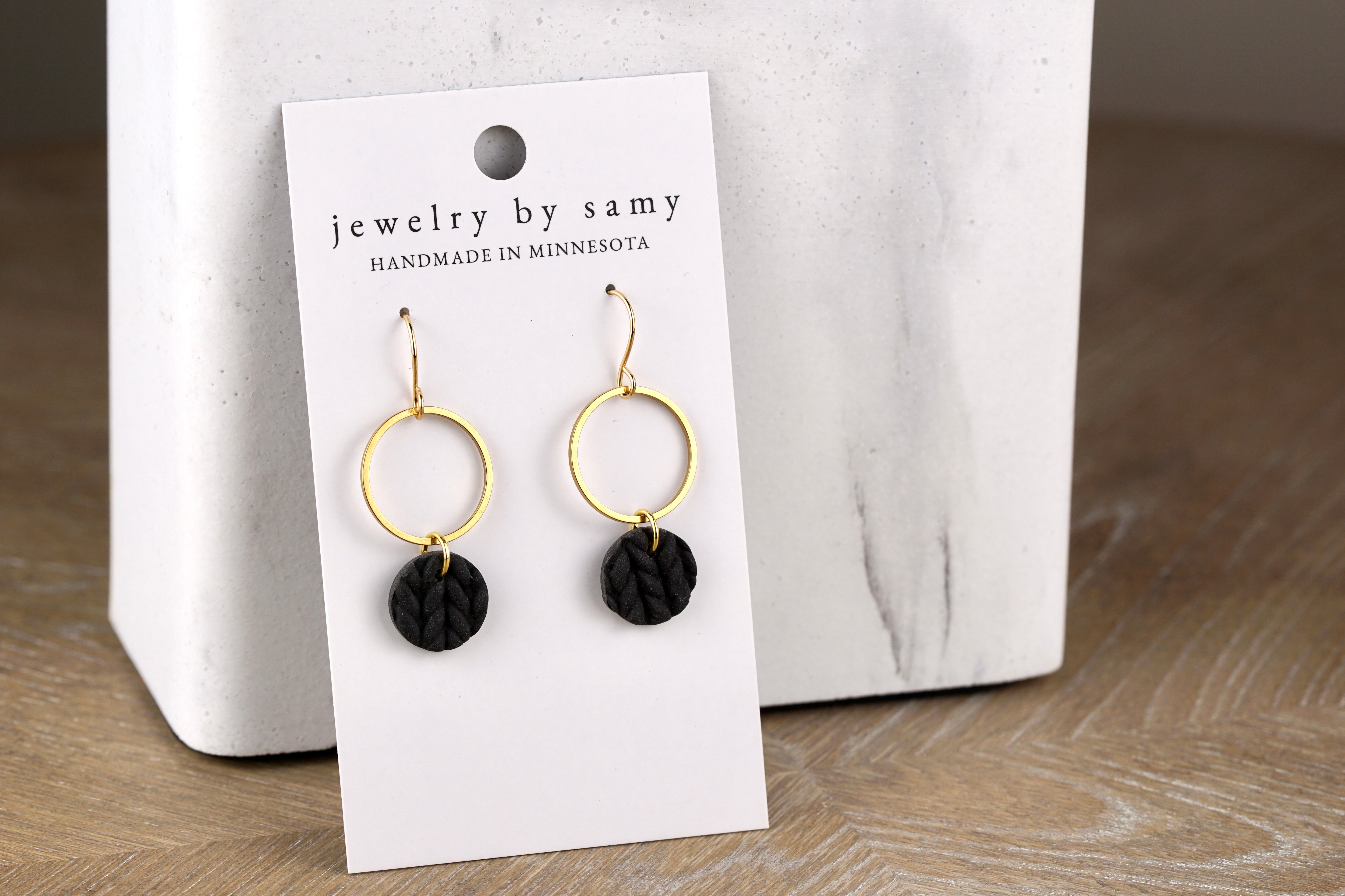Clay Knit Drop Earrings