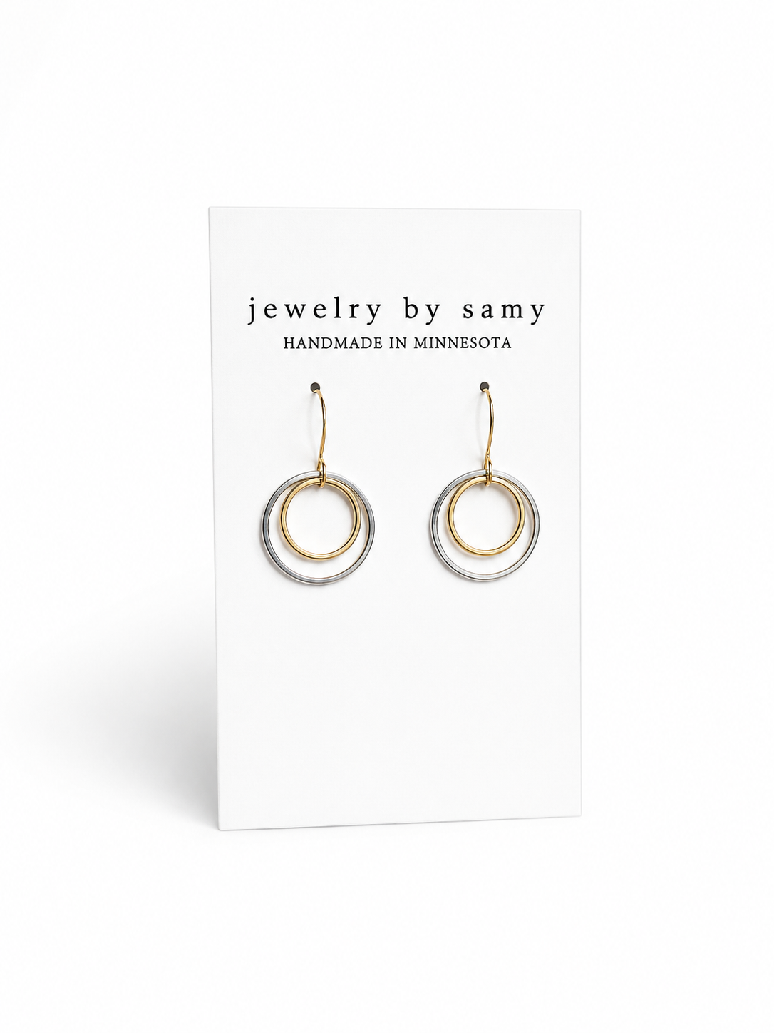 Mixed Metal Circle Earrings