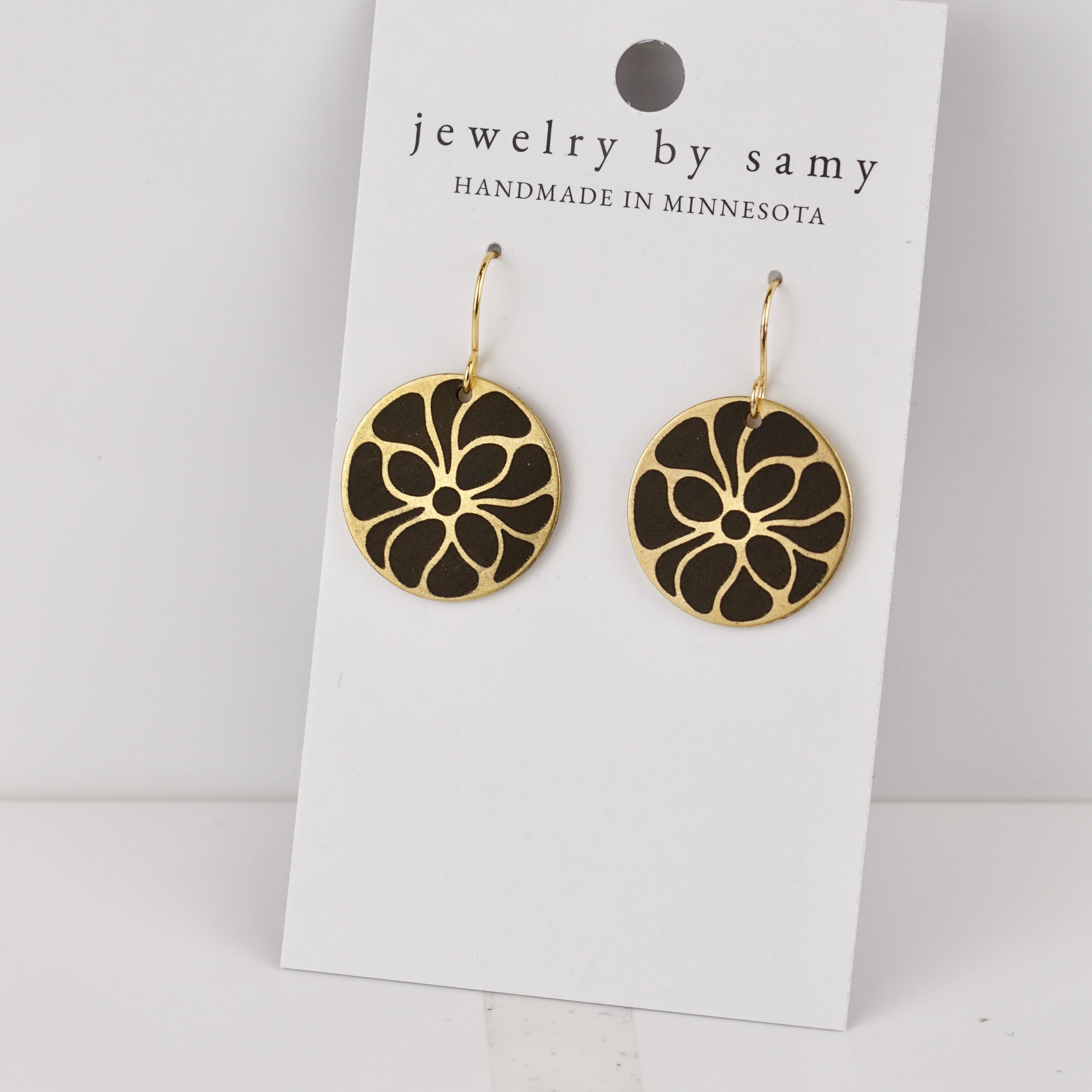 Retro Bloom Engraved Earrings