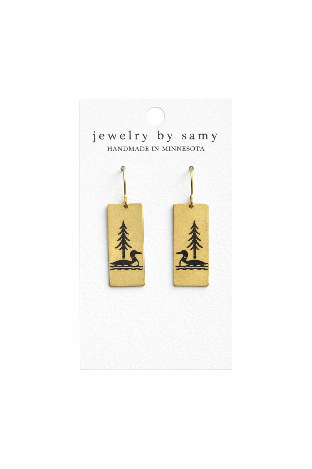 Loon Pine Tree Earrings – Minnesota Lake Jewelry Gift