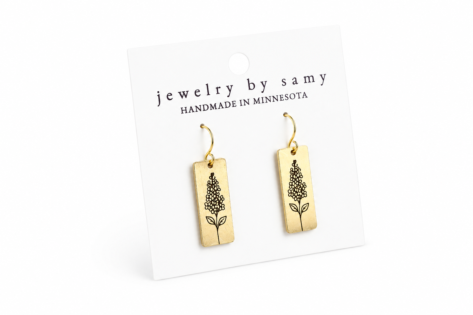 Engraved Lilac Earrings