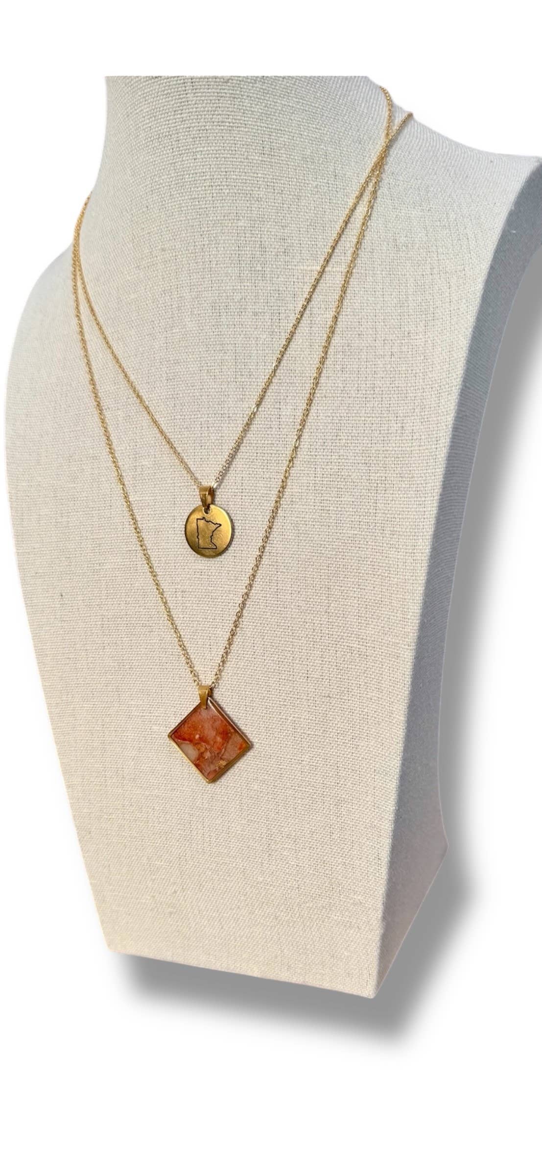 Engraved Minnesota Outline Necklace