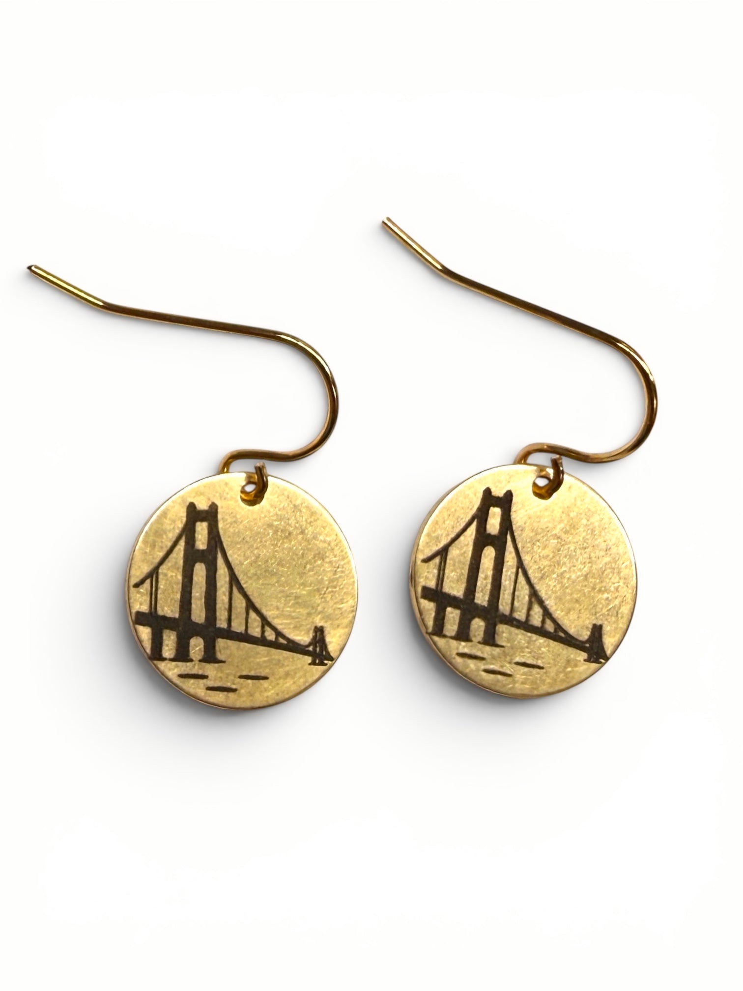 Engraved Mackinac Bridge Earrings