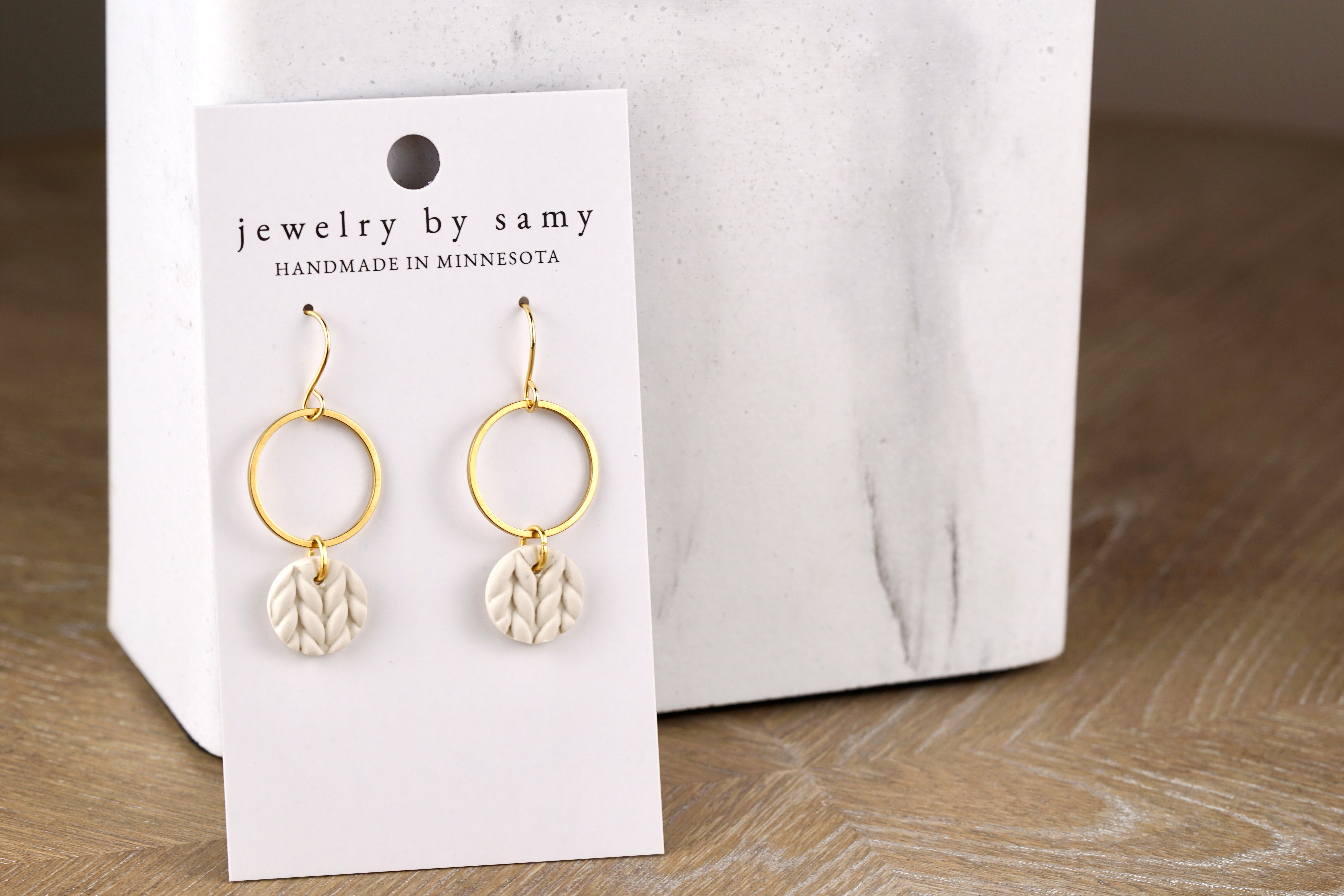 Clay Knit Drop Earrings