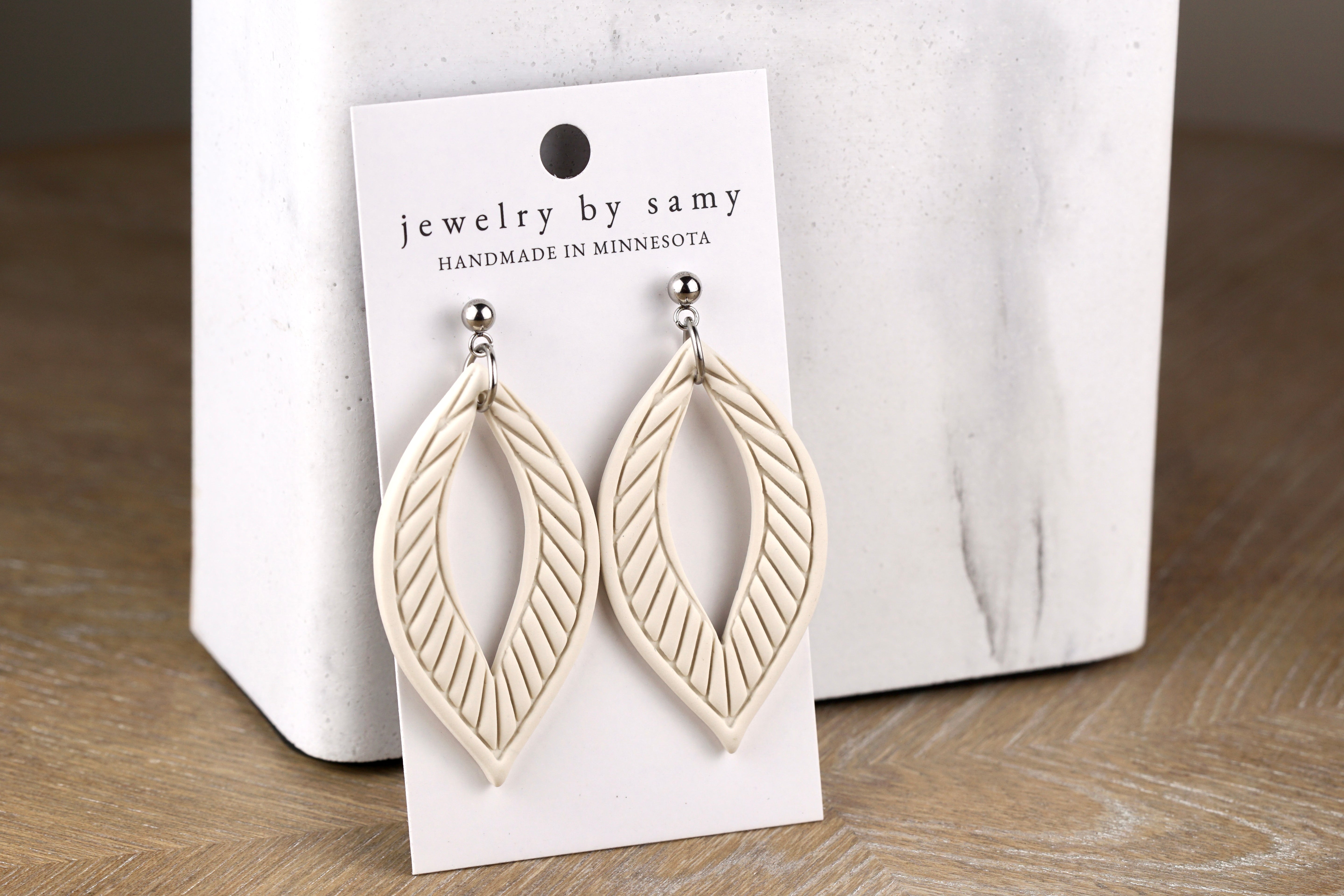 Clay Leaf Design Earrings