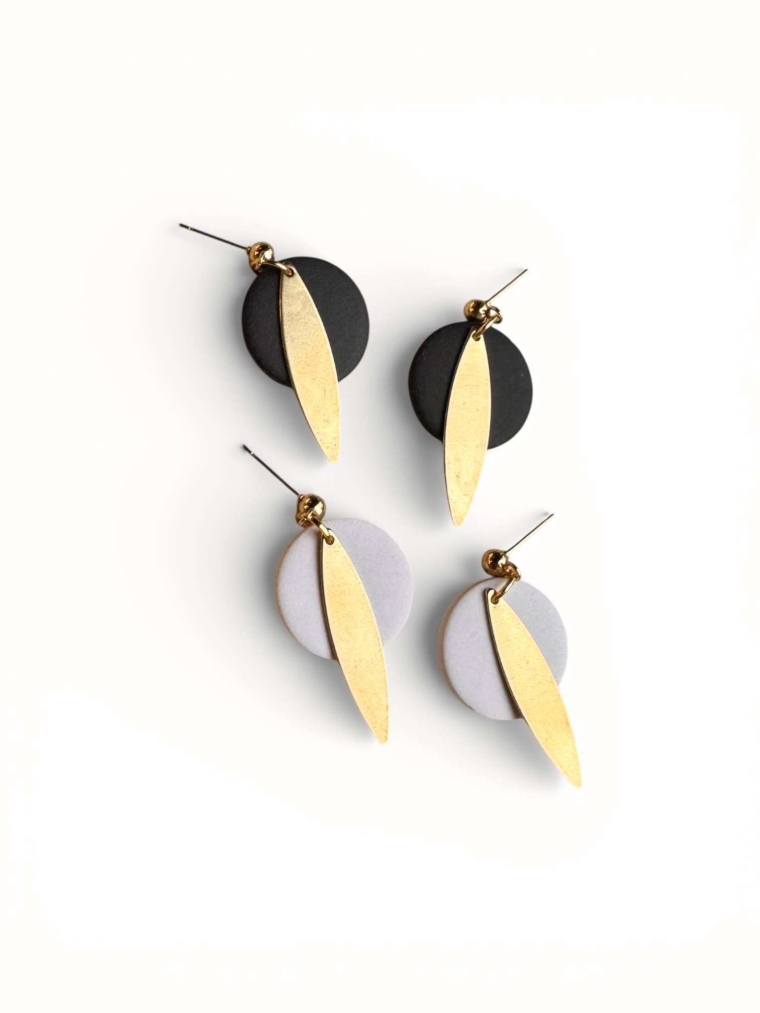 Gold Clay Paddle Drop Earrings – Modern Minimal Jewelry