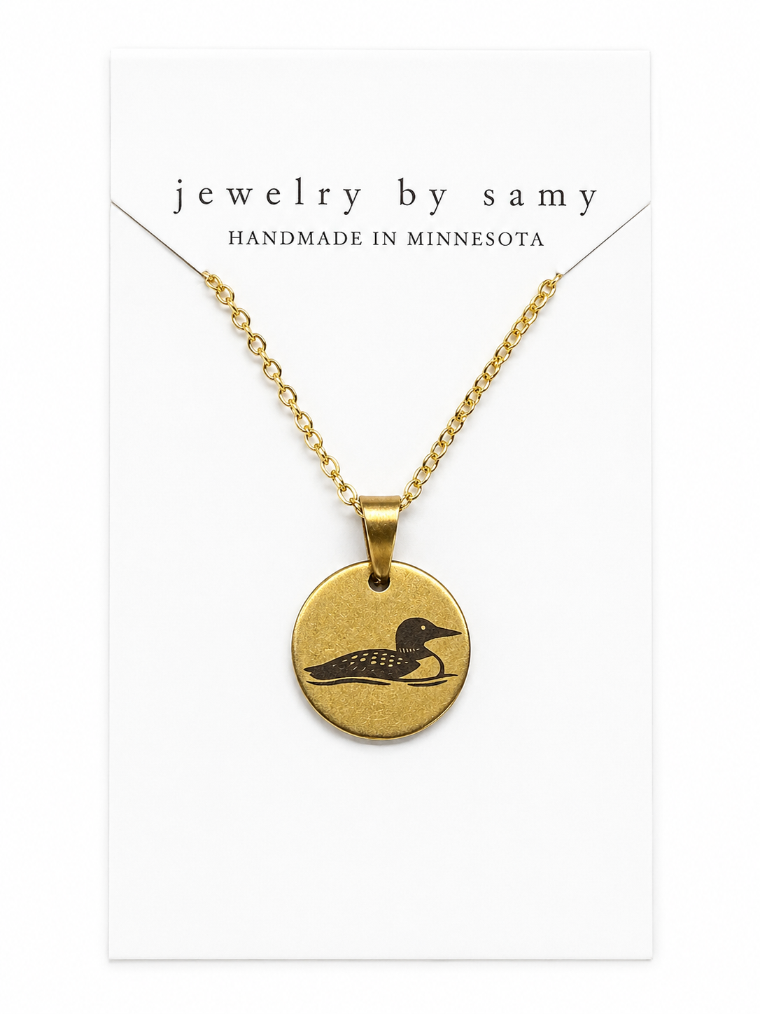 Engraved Loon Necklace
