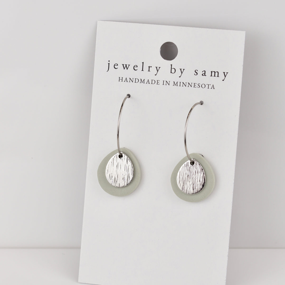 Clay Teardrop Hoops