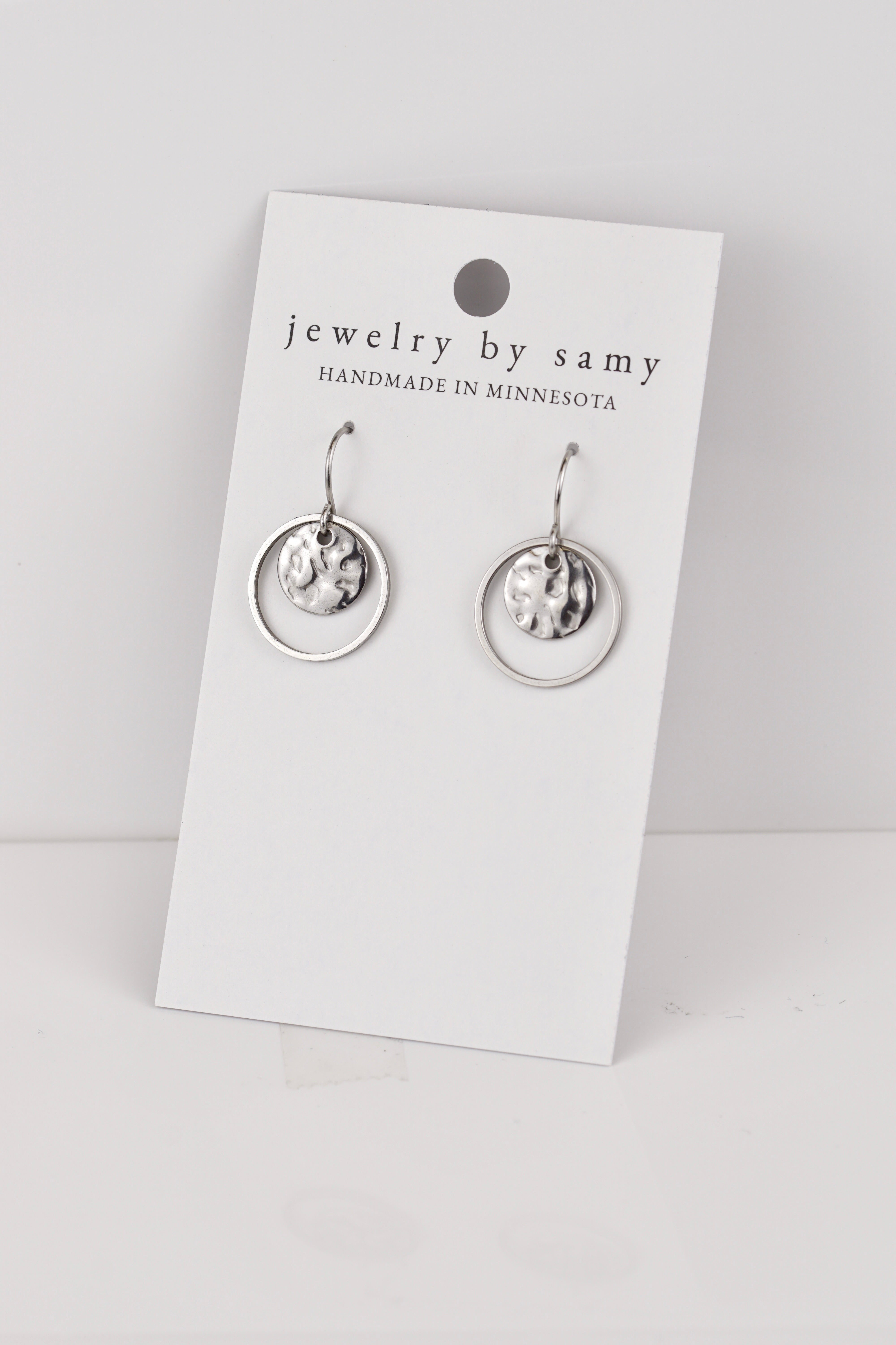 Silver Double Disc Earrings