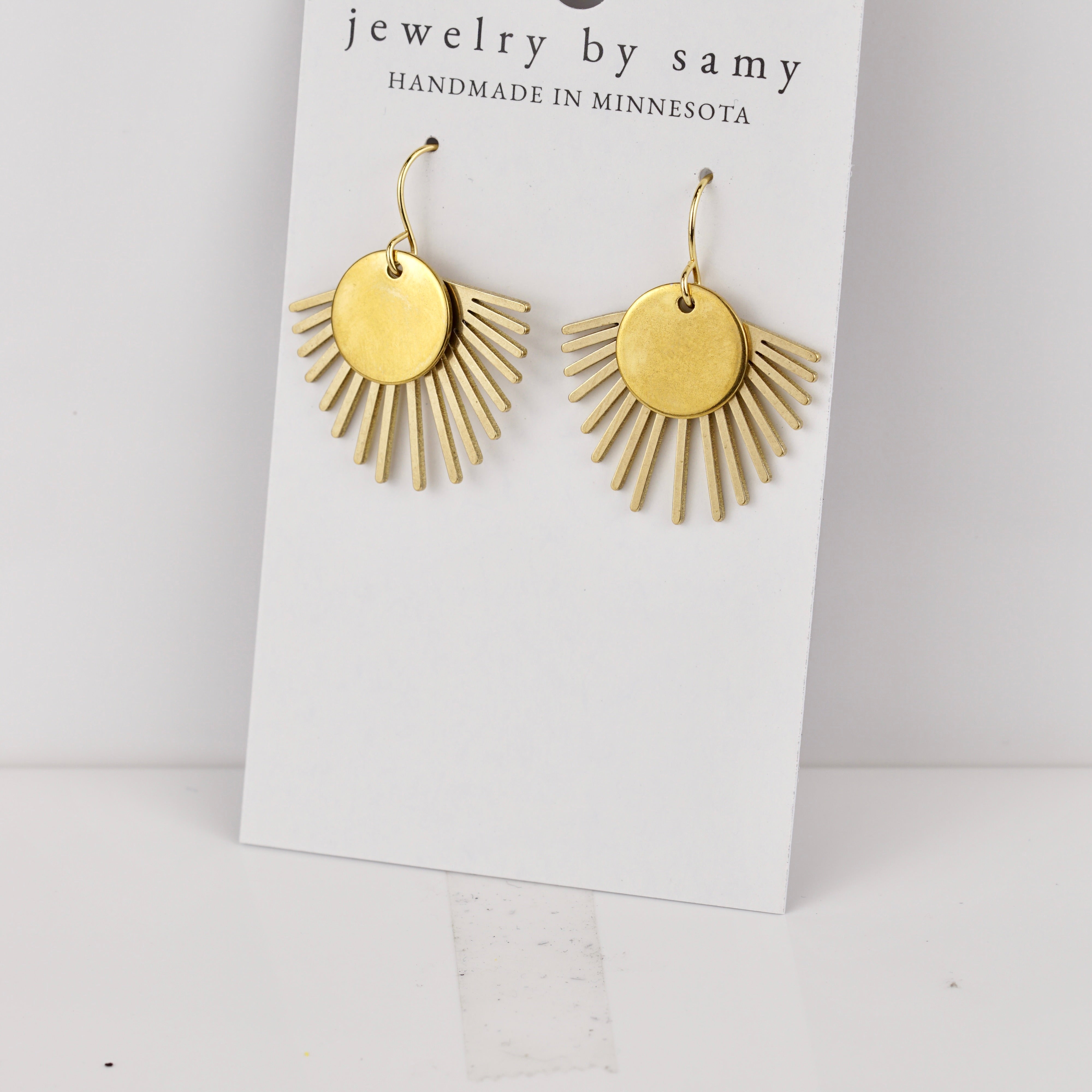 Sunburst Disc Earrings