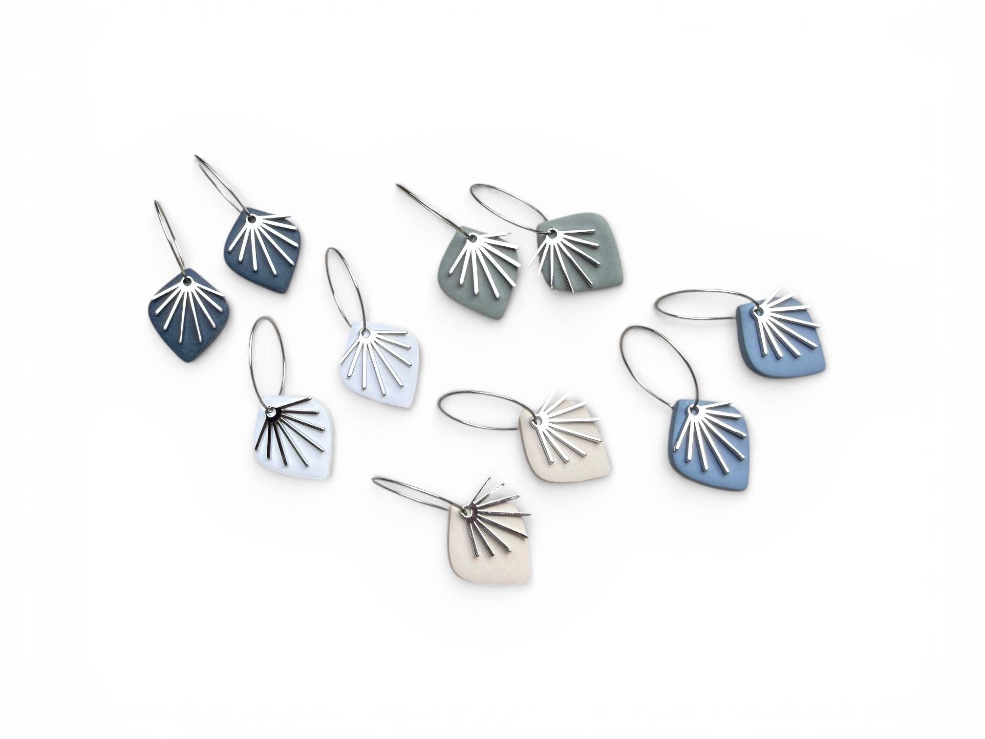 Clay Fringe Hoop Earrings