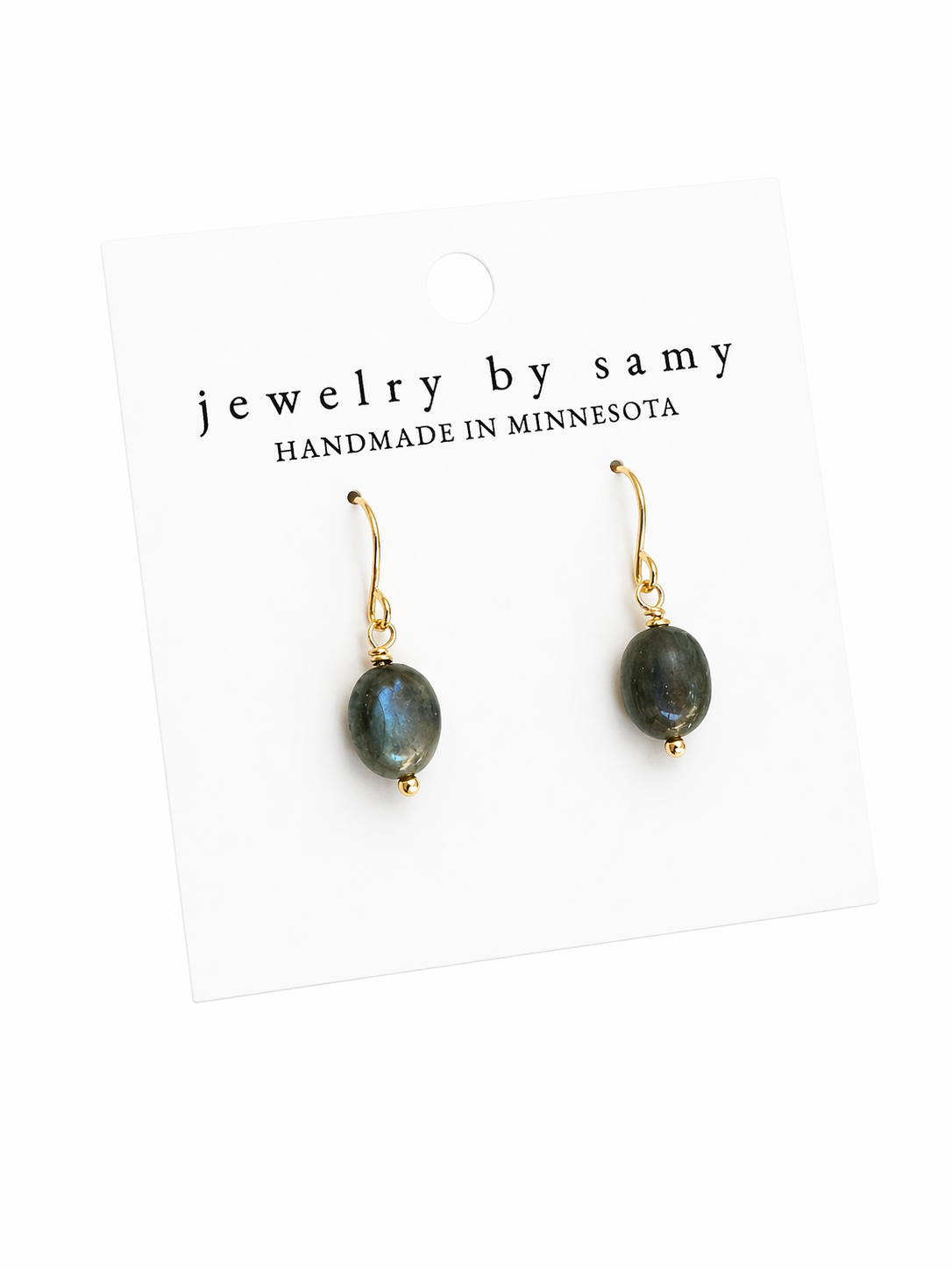 Labradorite Drop Earrings - Natural Stone Jewelry