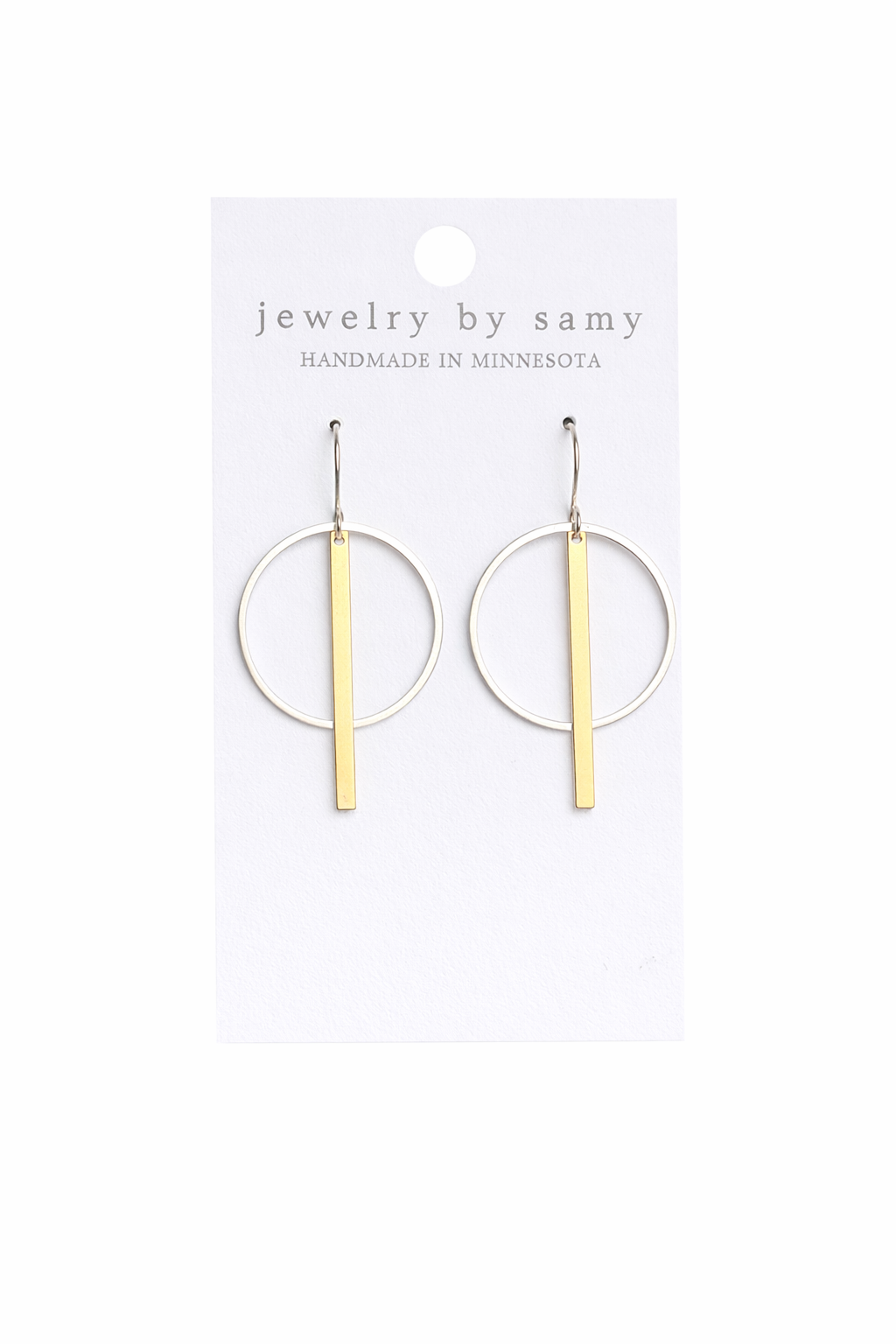 Mixed Metal Bar with Hoop Earrings – Gold Silver Jewelry