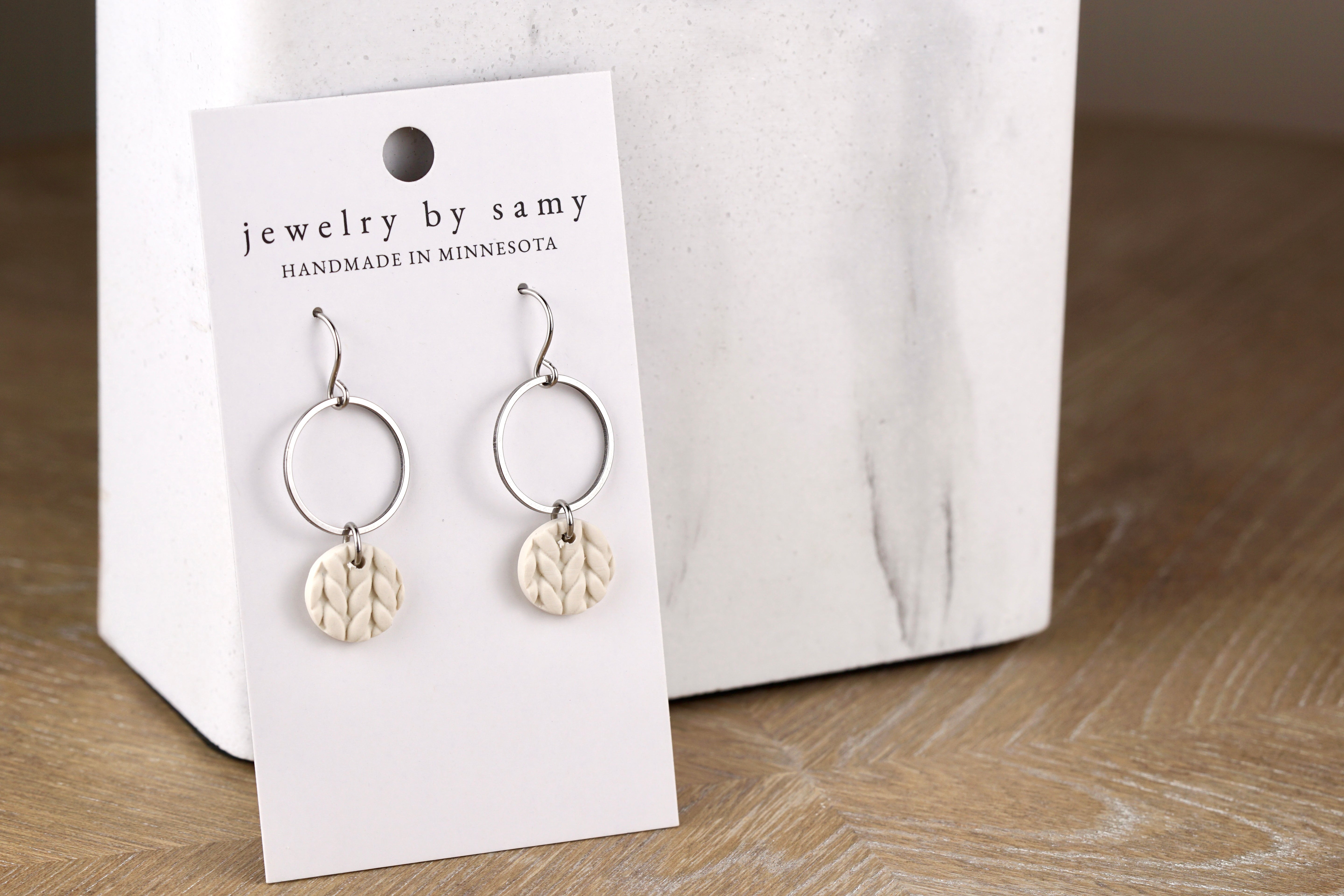 Clay Knit Drop Earrings