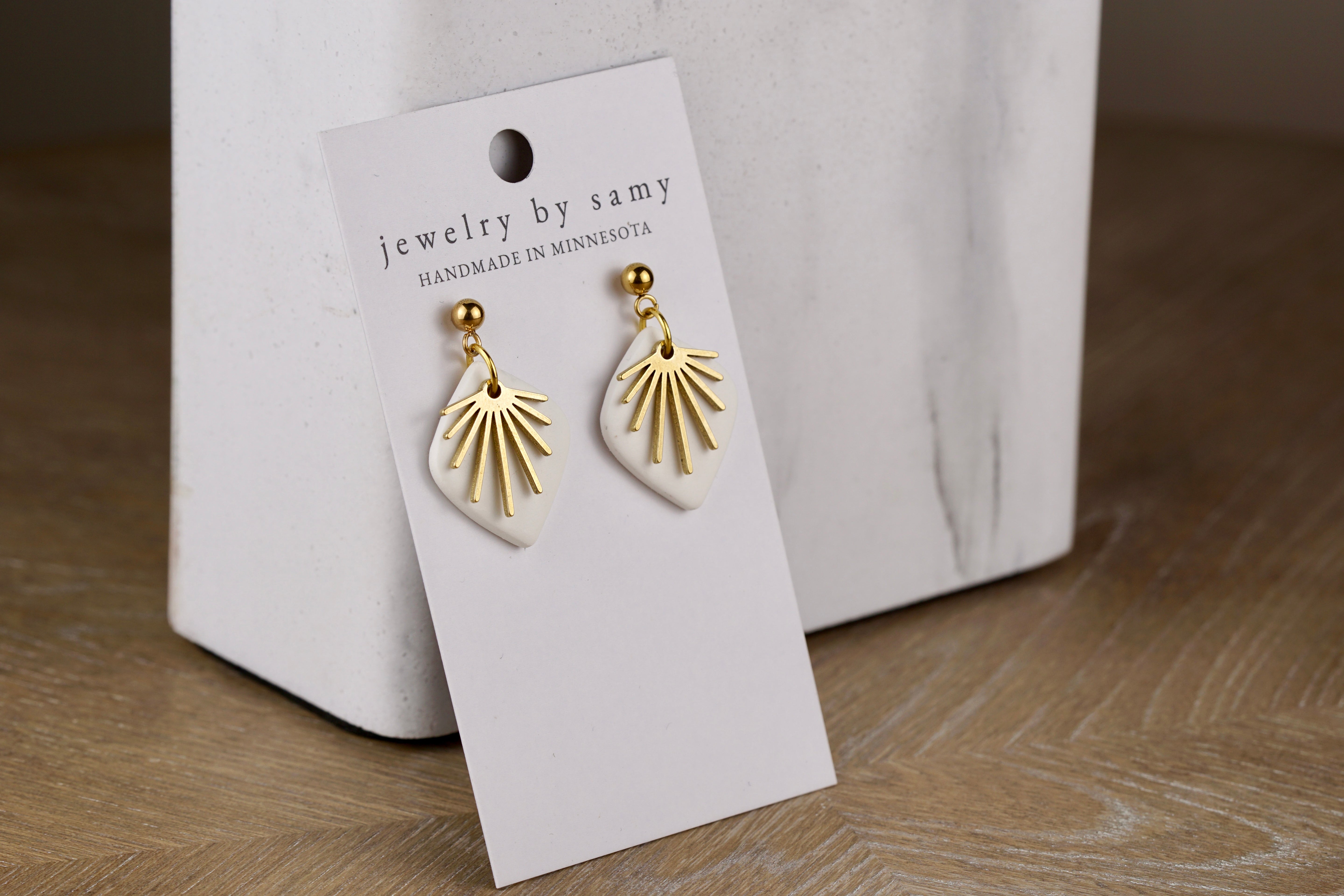 Clay Fringe Stud Earrings