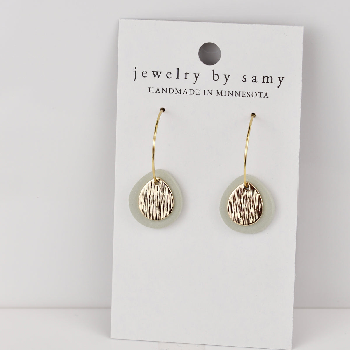 Clay Teardrop Hoops