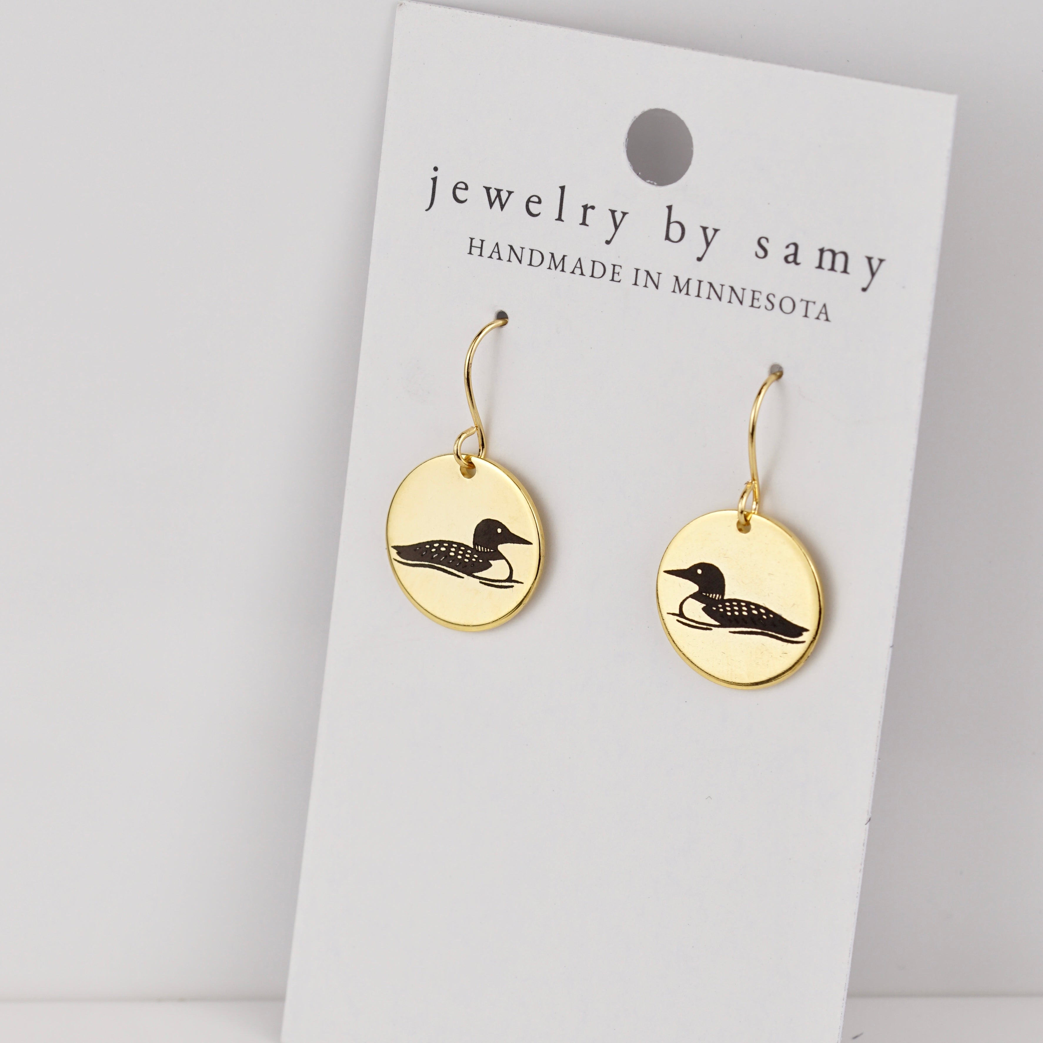 Engraved Loon Earrings