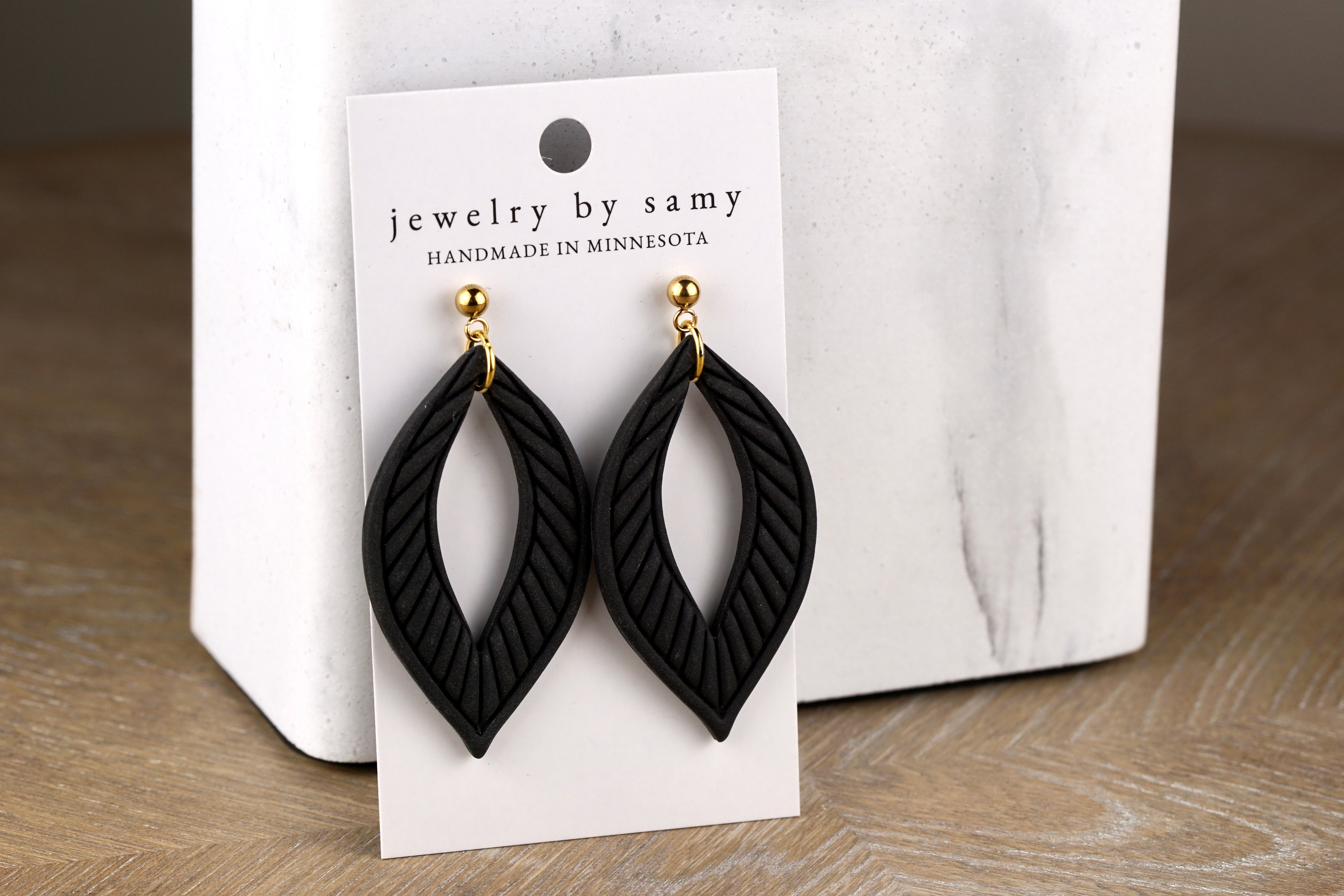 Clay Leaf Design Earrings