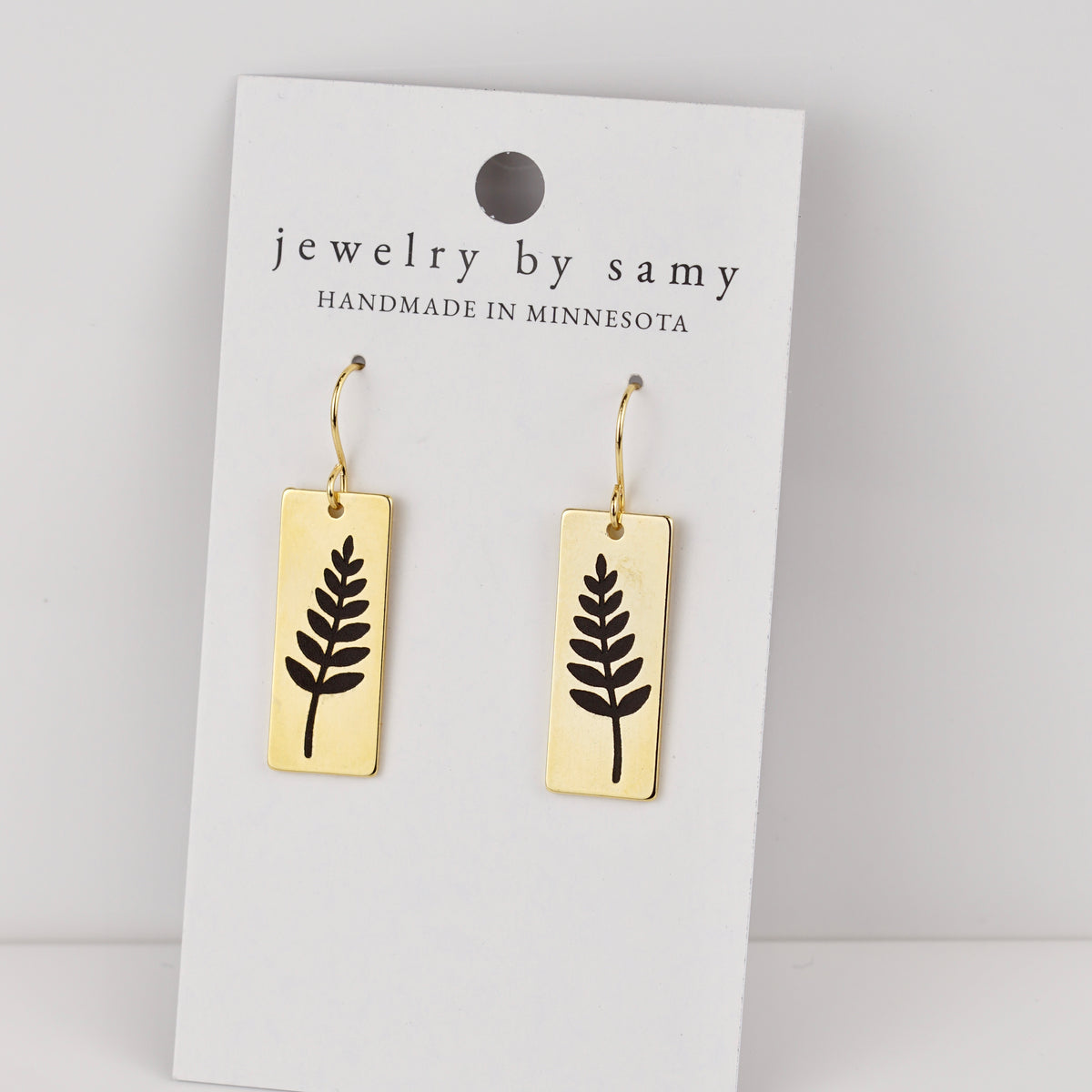 Engraved Fern Earrings