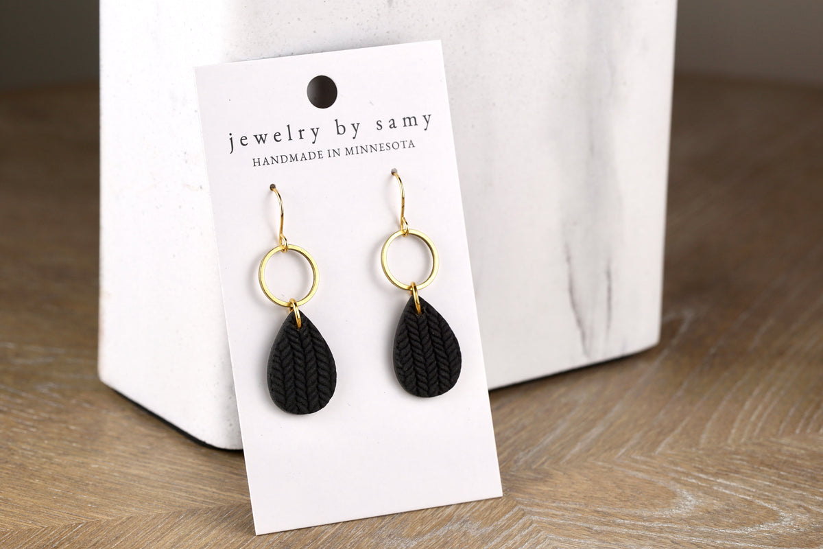 Clay Textured Teardrop Earrings