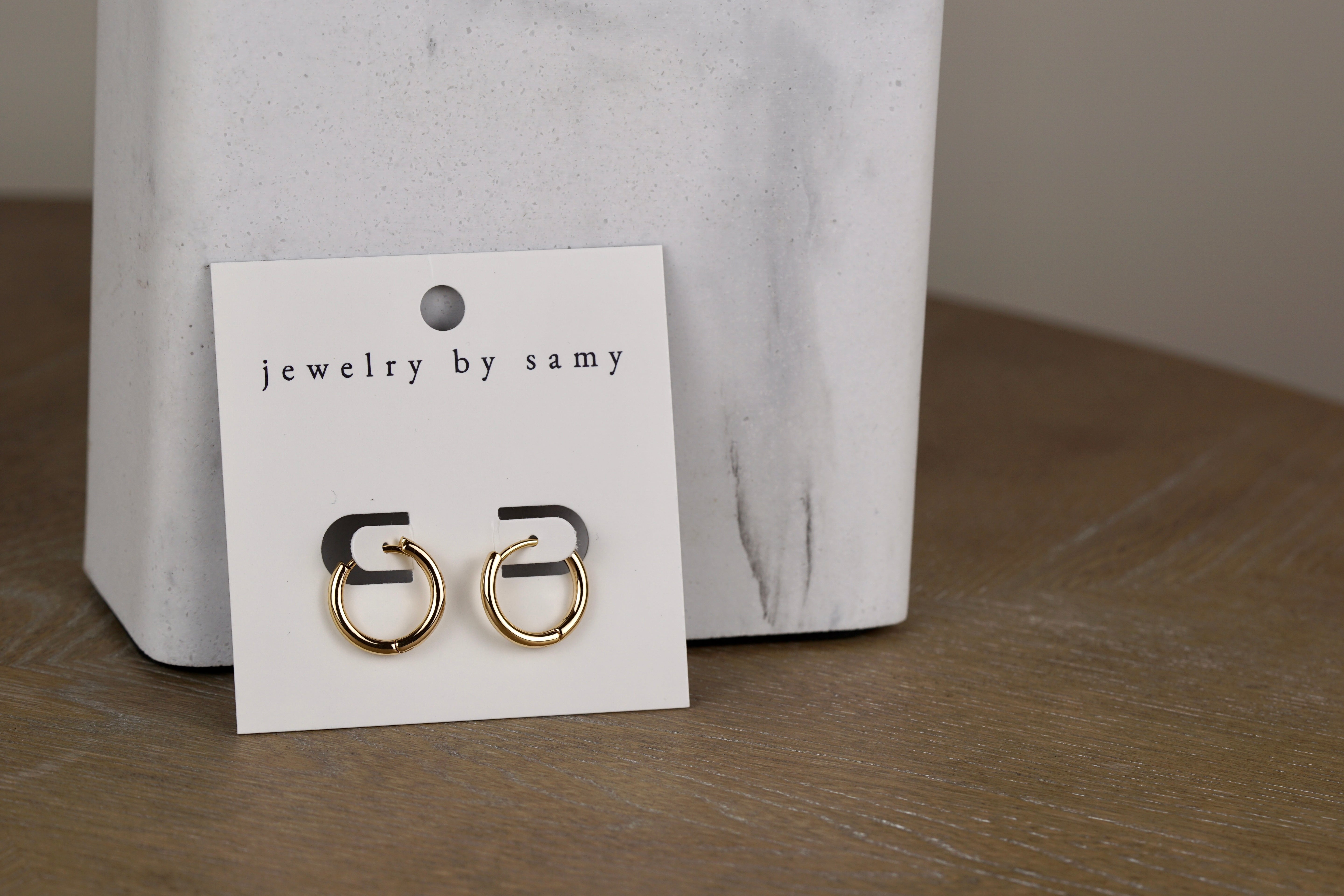 Gold Round Huggie Hoops