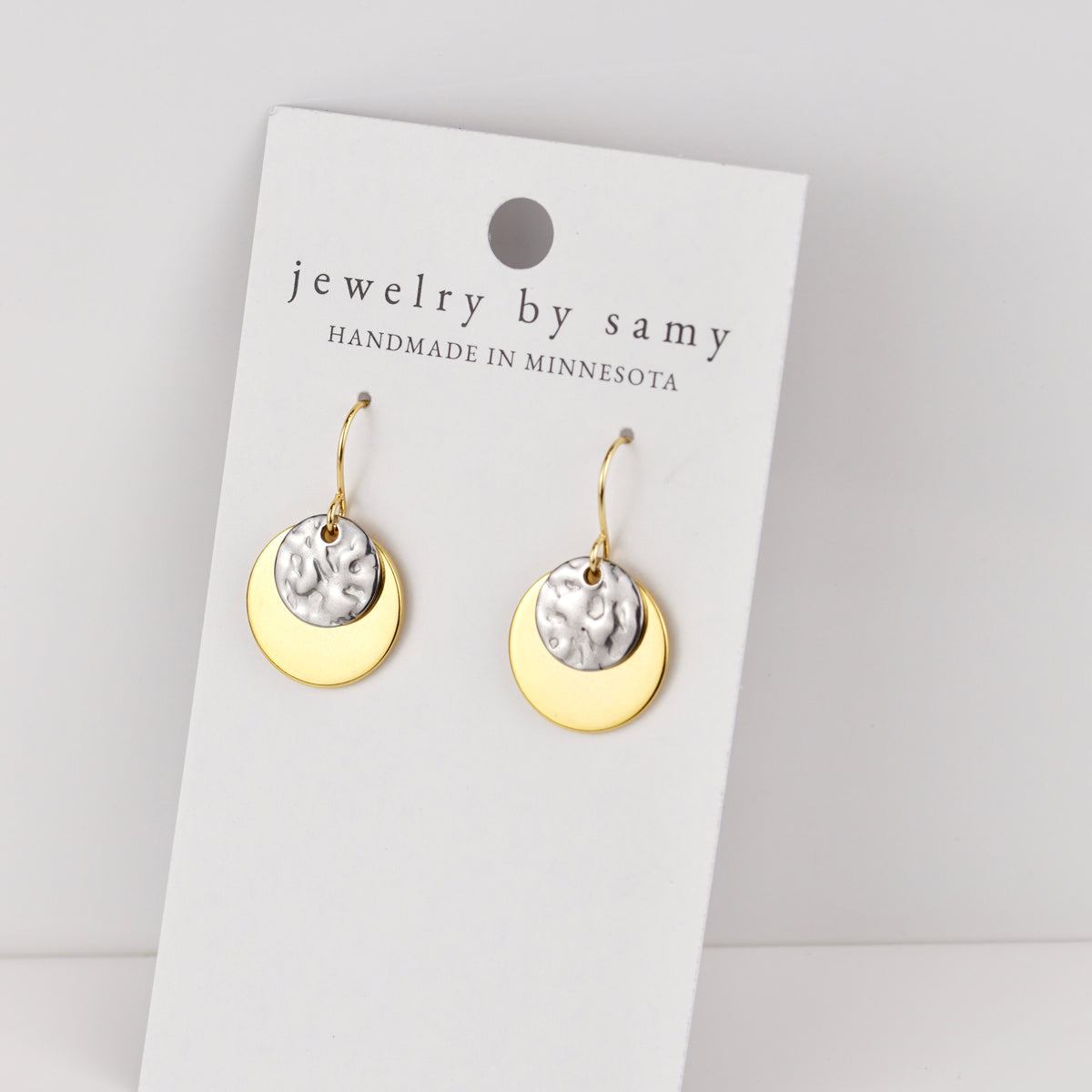 Two-Tone Disc Earrings