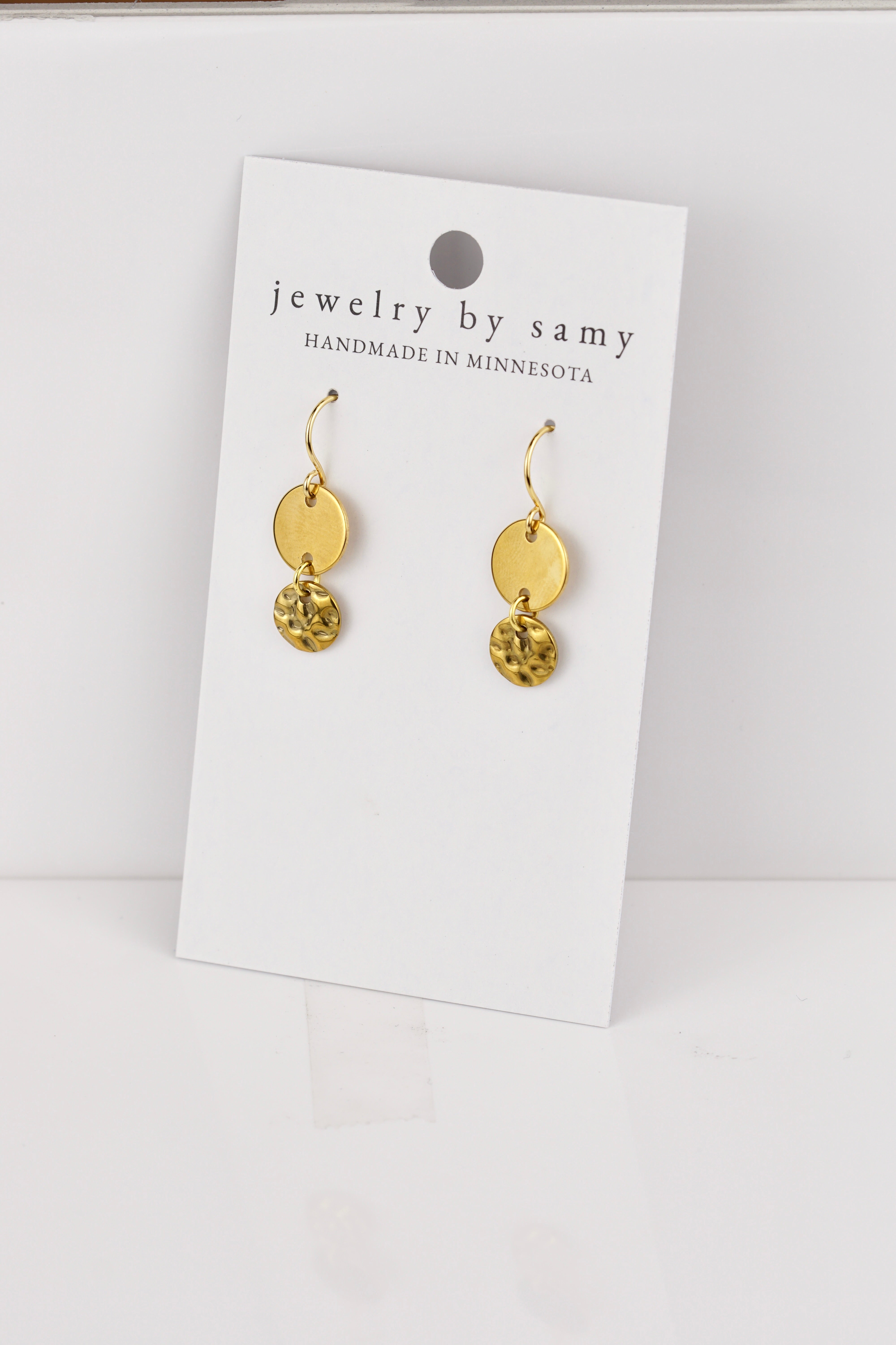 Dainty Double Disc Earrings