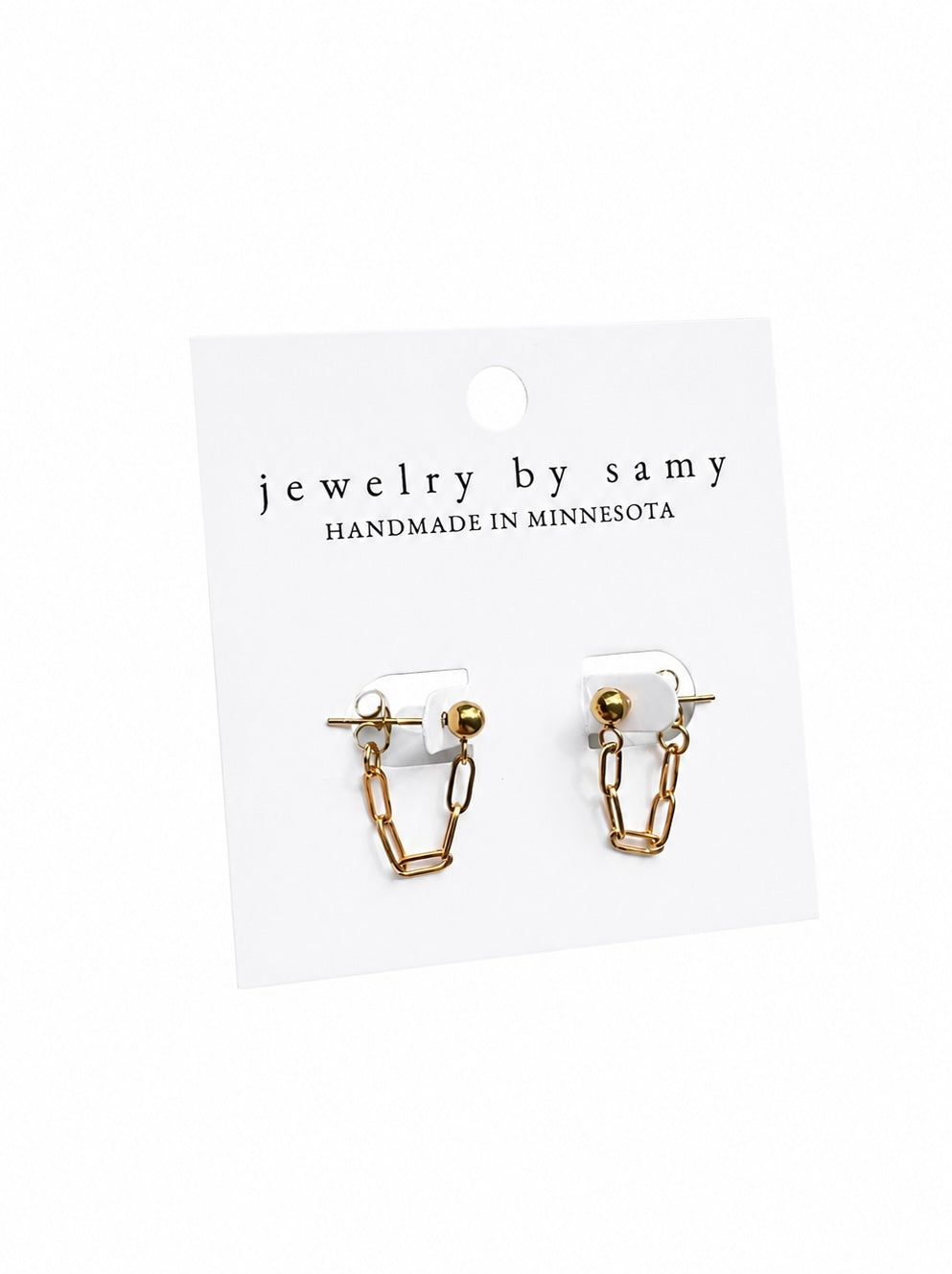 Paperclip Chain Loop Earrings