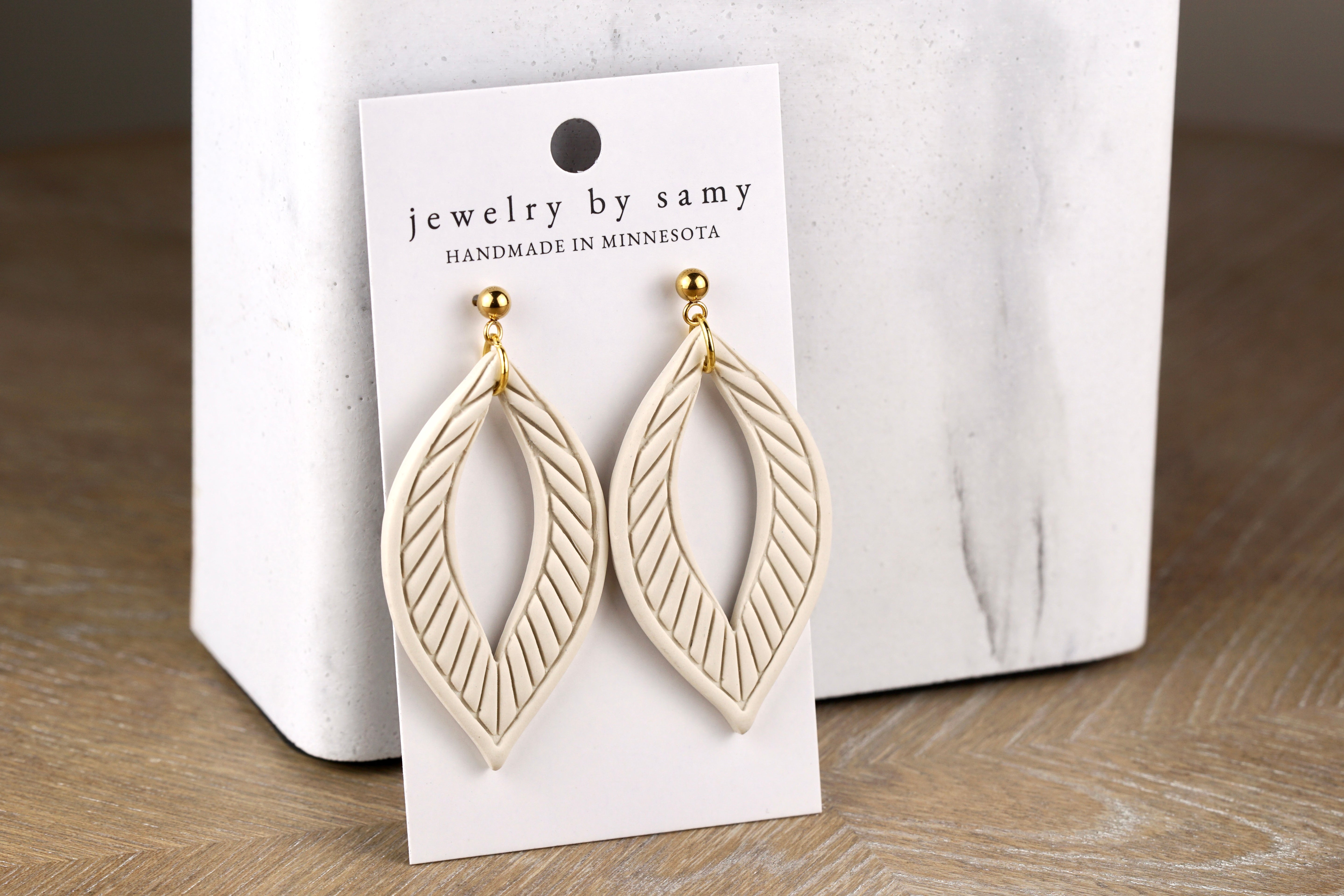 Clay Leaf Design Earrings