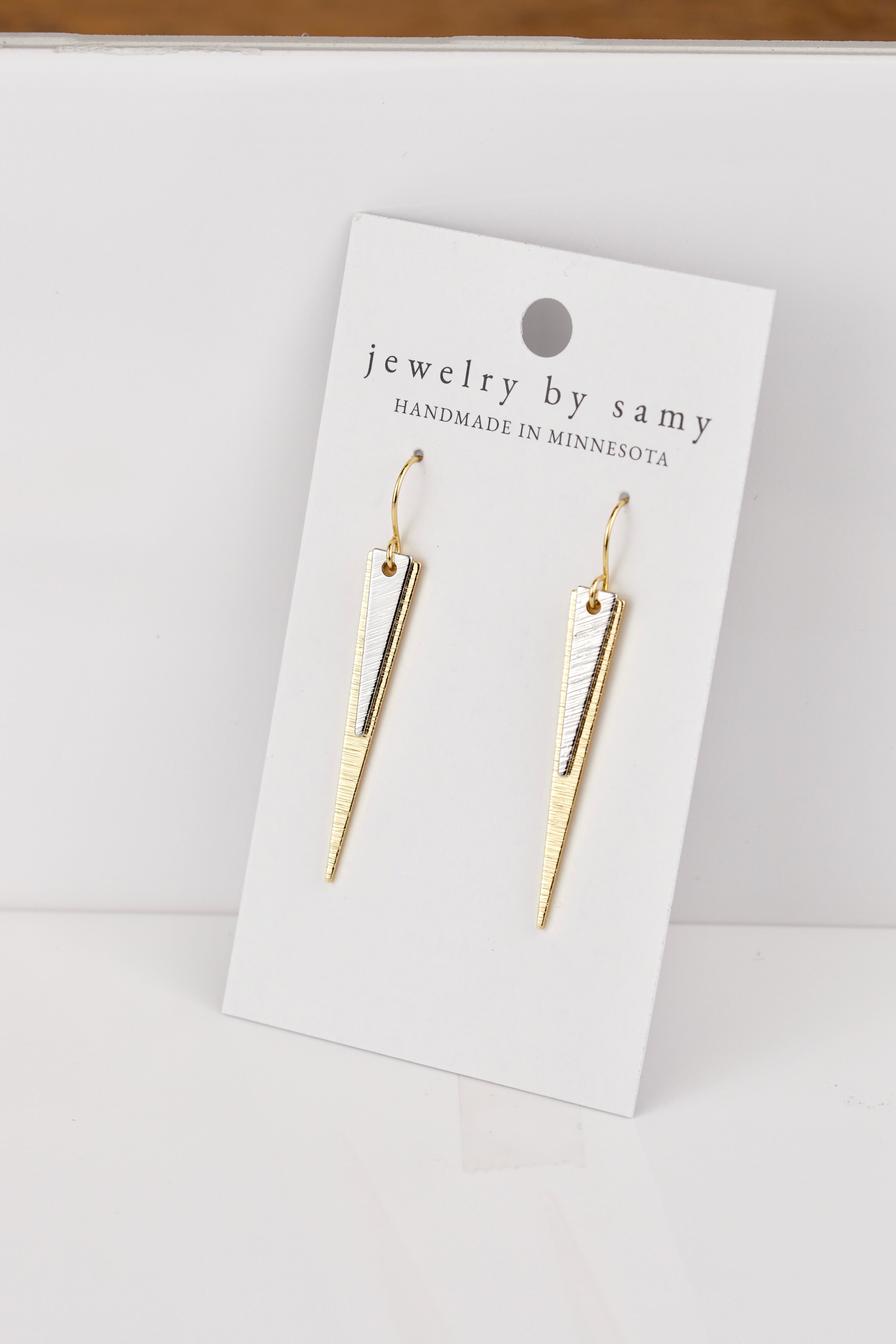 Mixed Metal Dagger Earrings