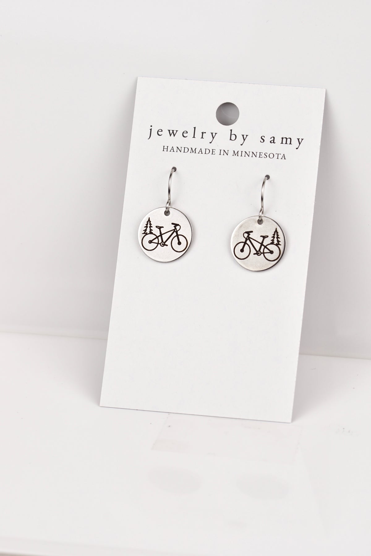 Mountain Bike Pine Earrings