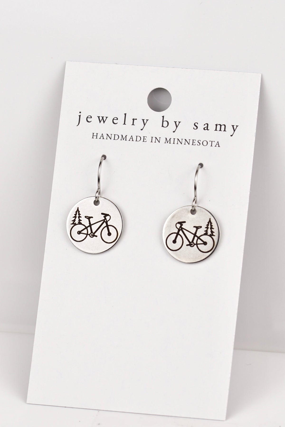 Mountain Bike Pine Earrings