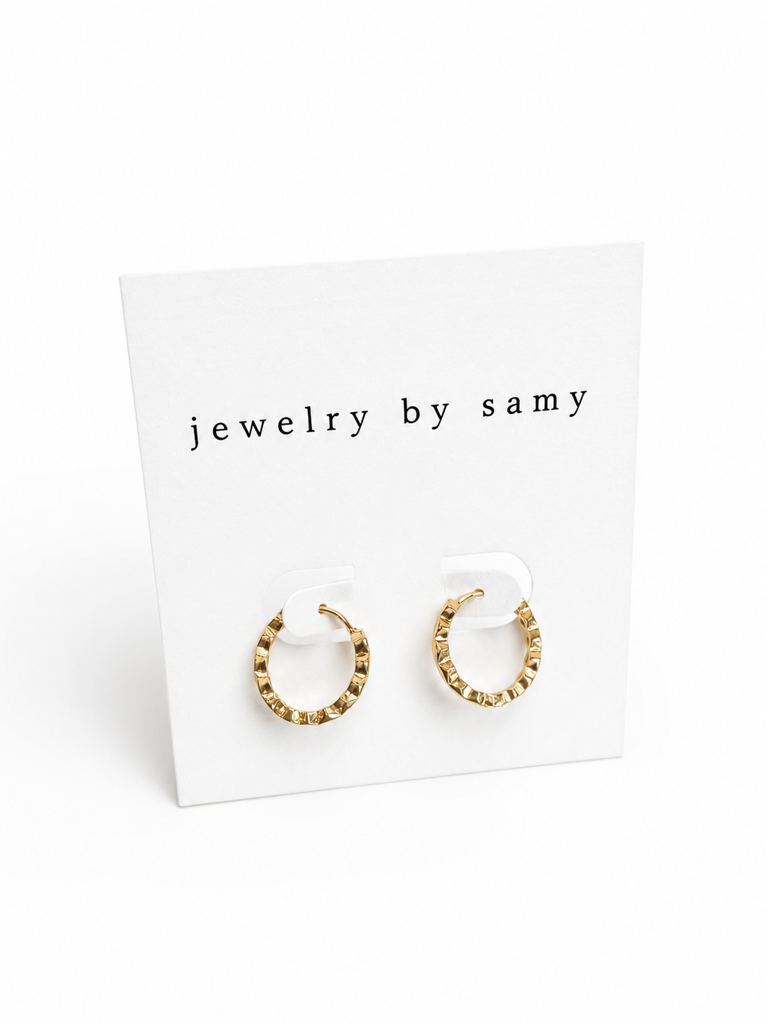 Textured Gold Huggie Hoops