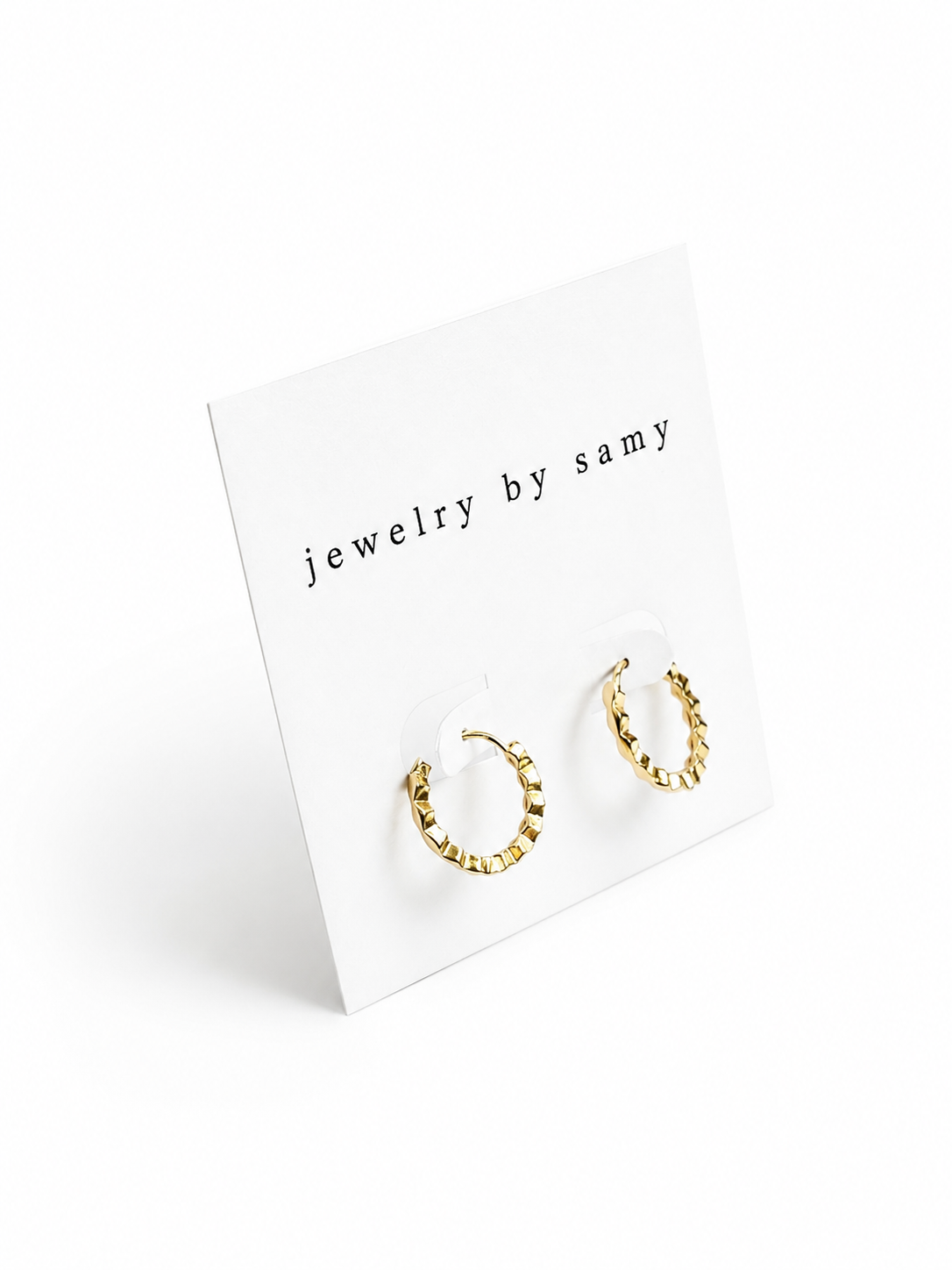 Textured Gold Huggie Hoops